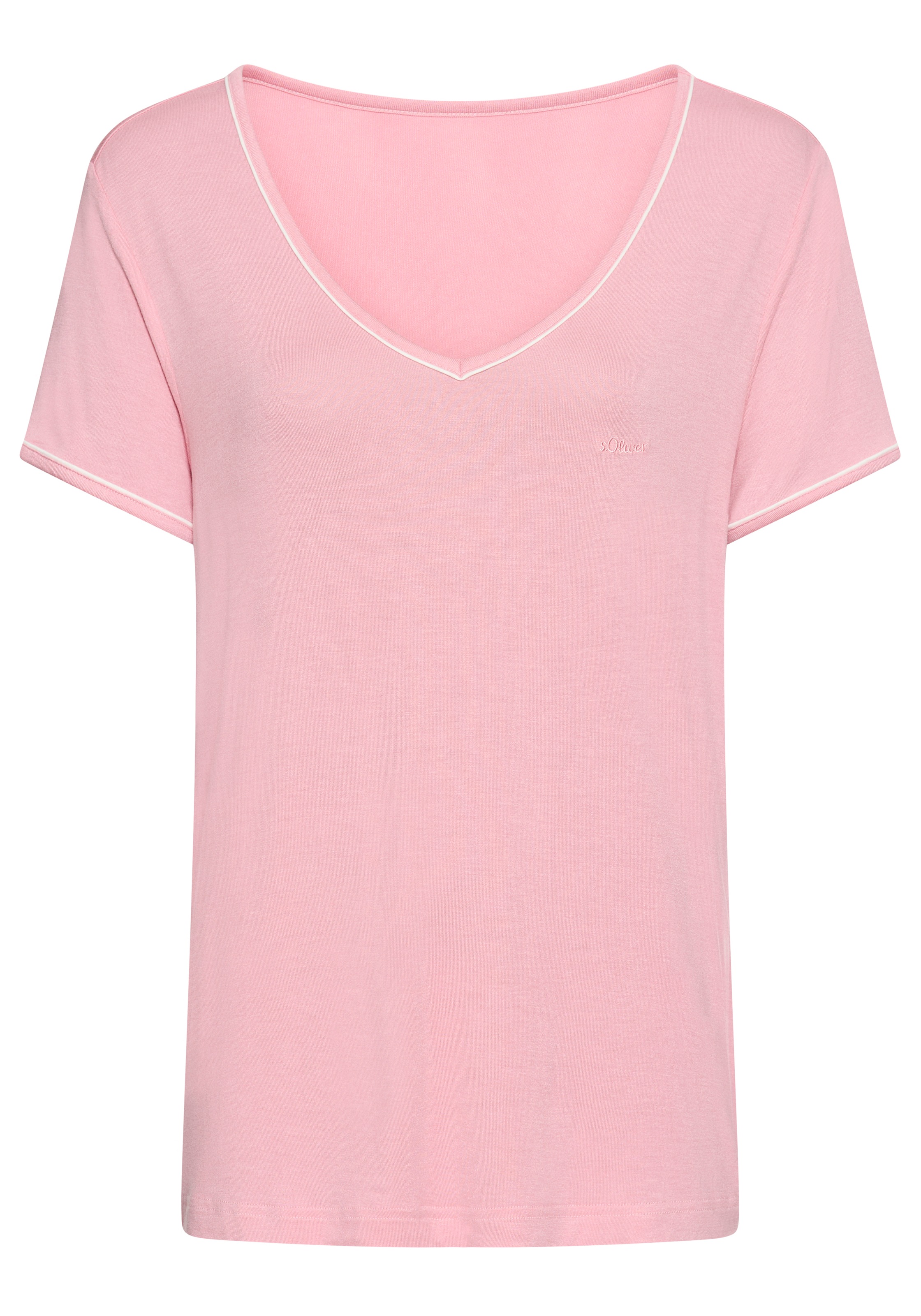 s.Oliver Pyjamaoberteil mit kleiner Kontrast-Paspel günstig online kaufen