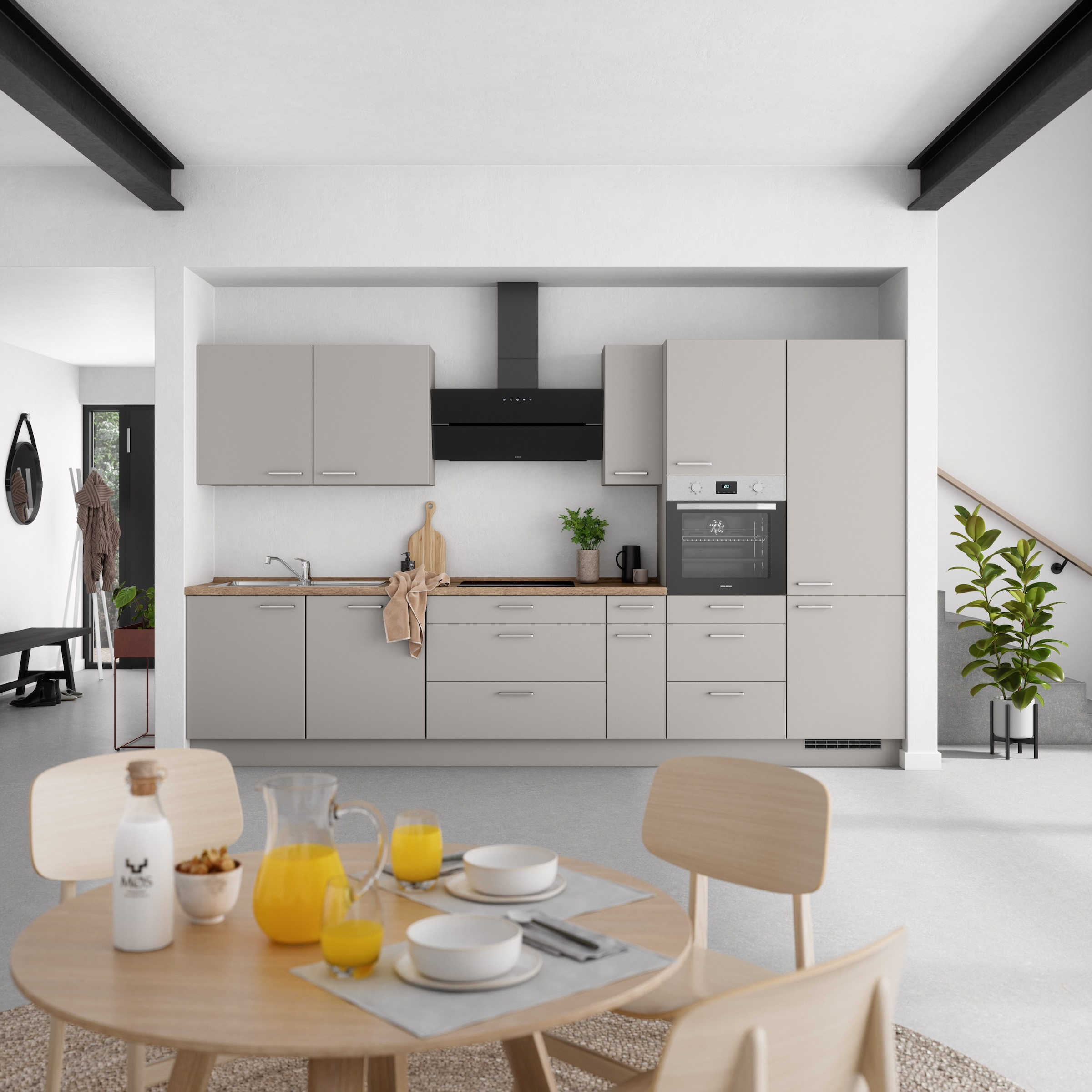 nobilia® Küchenzeile »"Touch II"«, vormontiert, Ausrichtung wählbar, Breite 360 cm, wahlw. mit E-Geräten