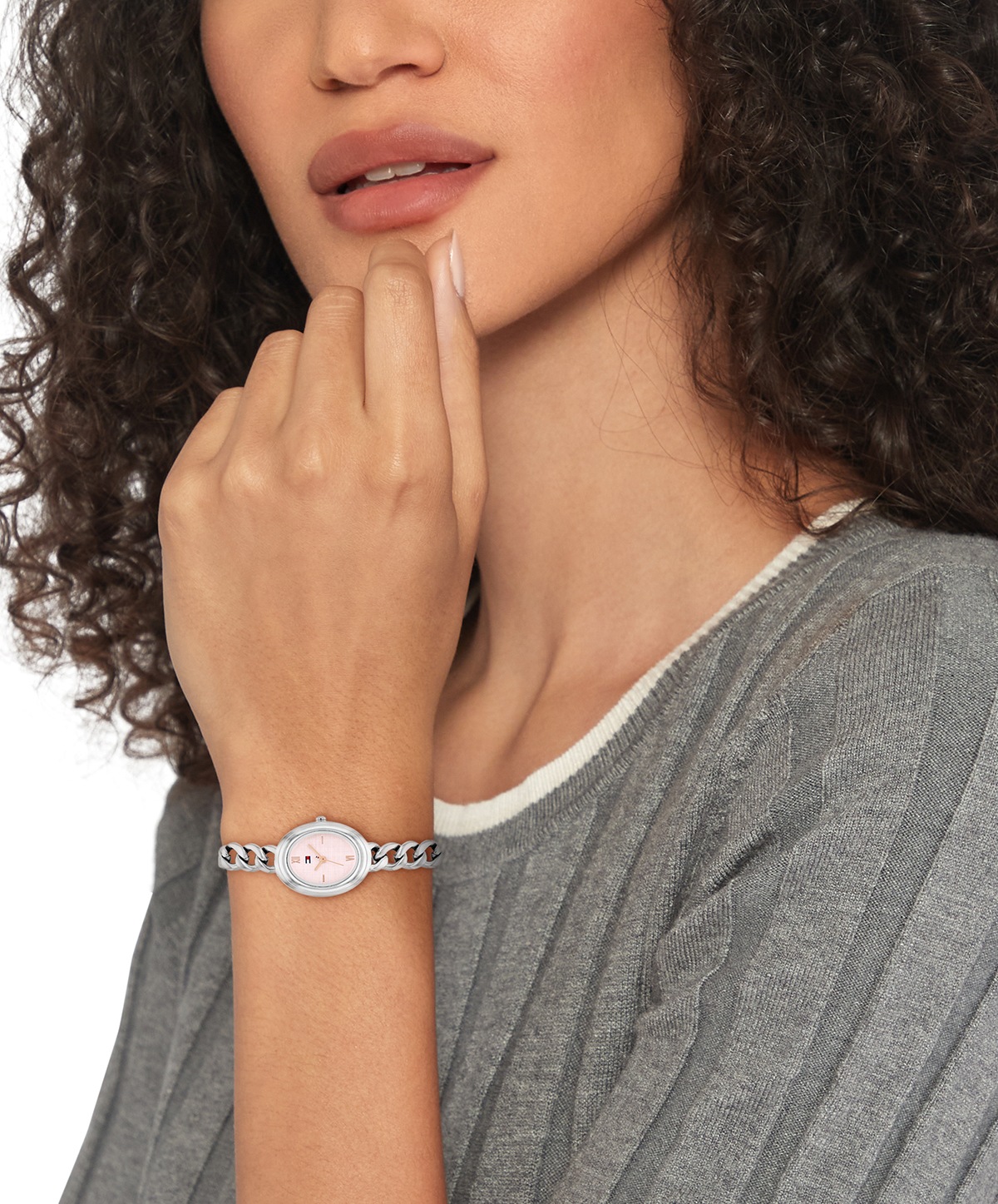 Tommy Hilfiger Quarzuhr »Demi Oval« Armbanduhr, Damenuhr, Edelstahlarmband, analog