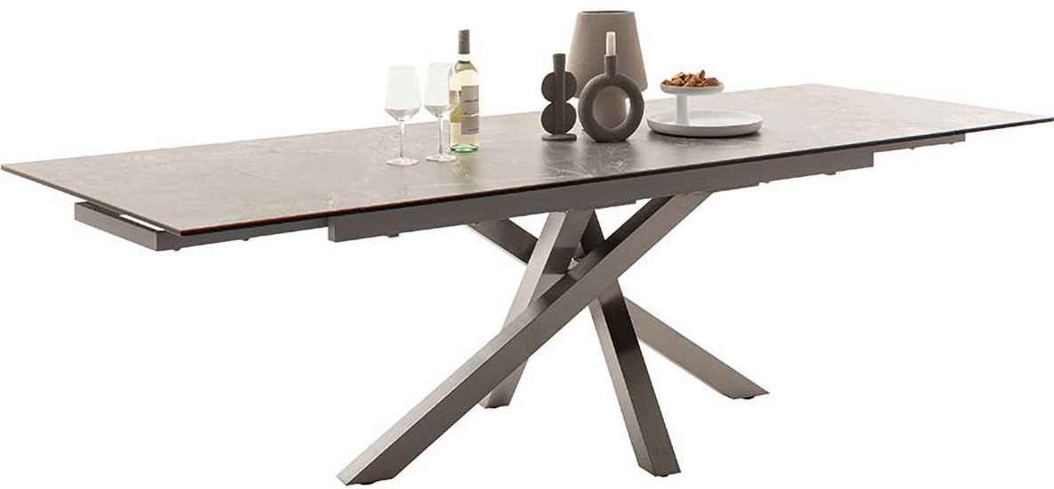 MCA furniture Esstisch »ALMIROS Auszugstisch 180-260 cm marmoriert«, (Einzelstück), Keramik,Edelstahl,Marmor-Optik,ausziehbar,belastbar 100kg,8-10 Pers.