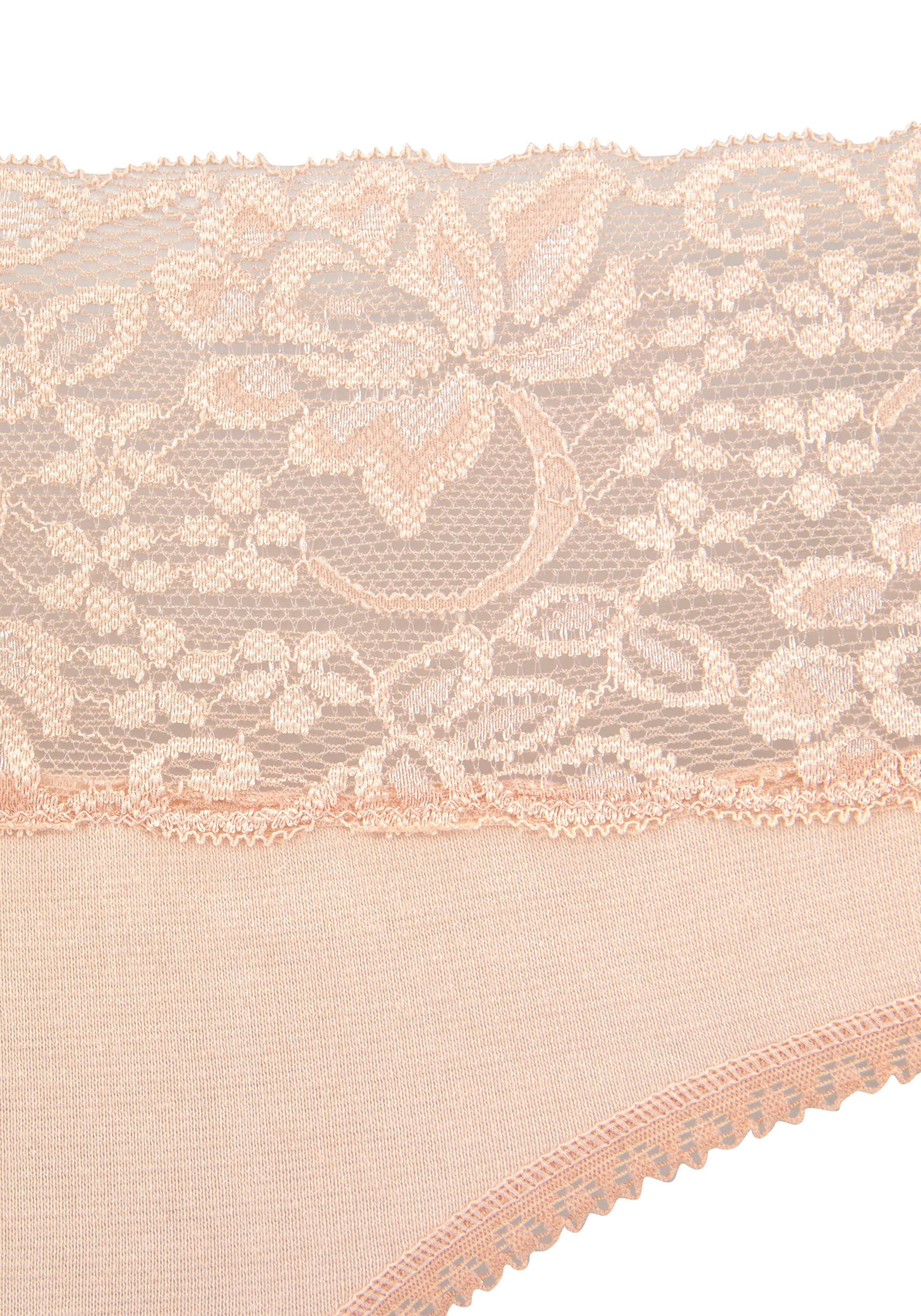 Vivance Slip, (3er-Pack), aus elastischer Baumwolle mit floraler Spitze