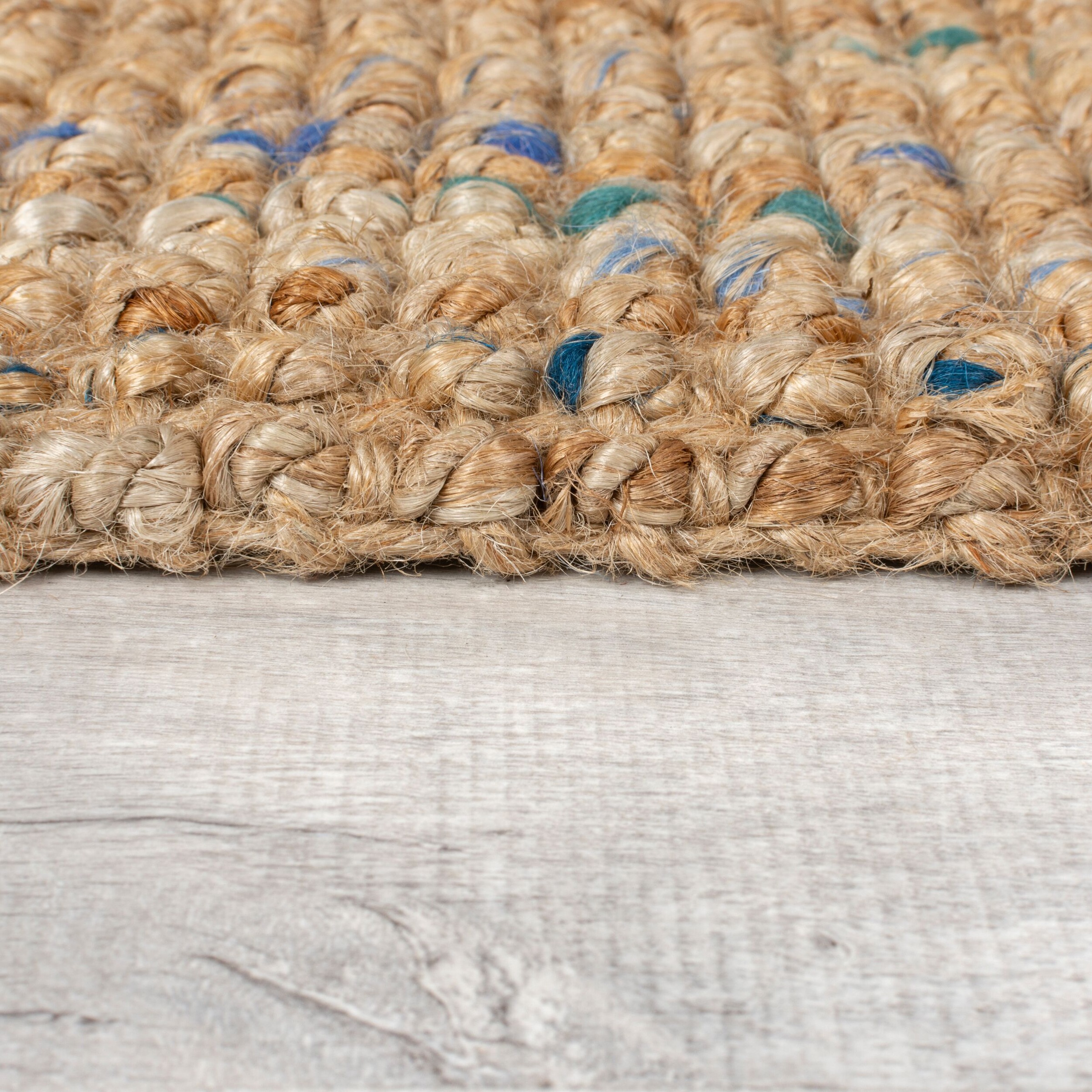 Teppich FLAIR RUGS "Jute Boucle", blau, B:160cm H:7mm L:230cm, Jute, Teppiche, Teppich, aus 100% Jute, mit Fransen, aus Naturfasern 2