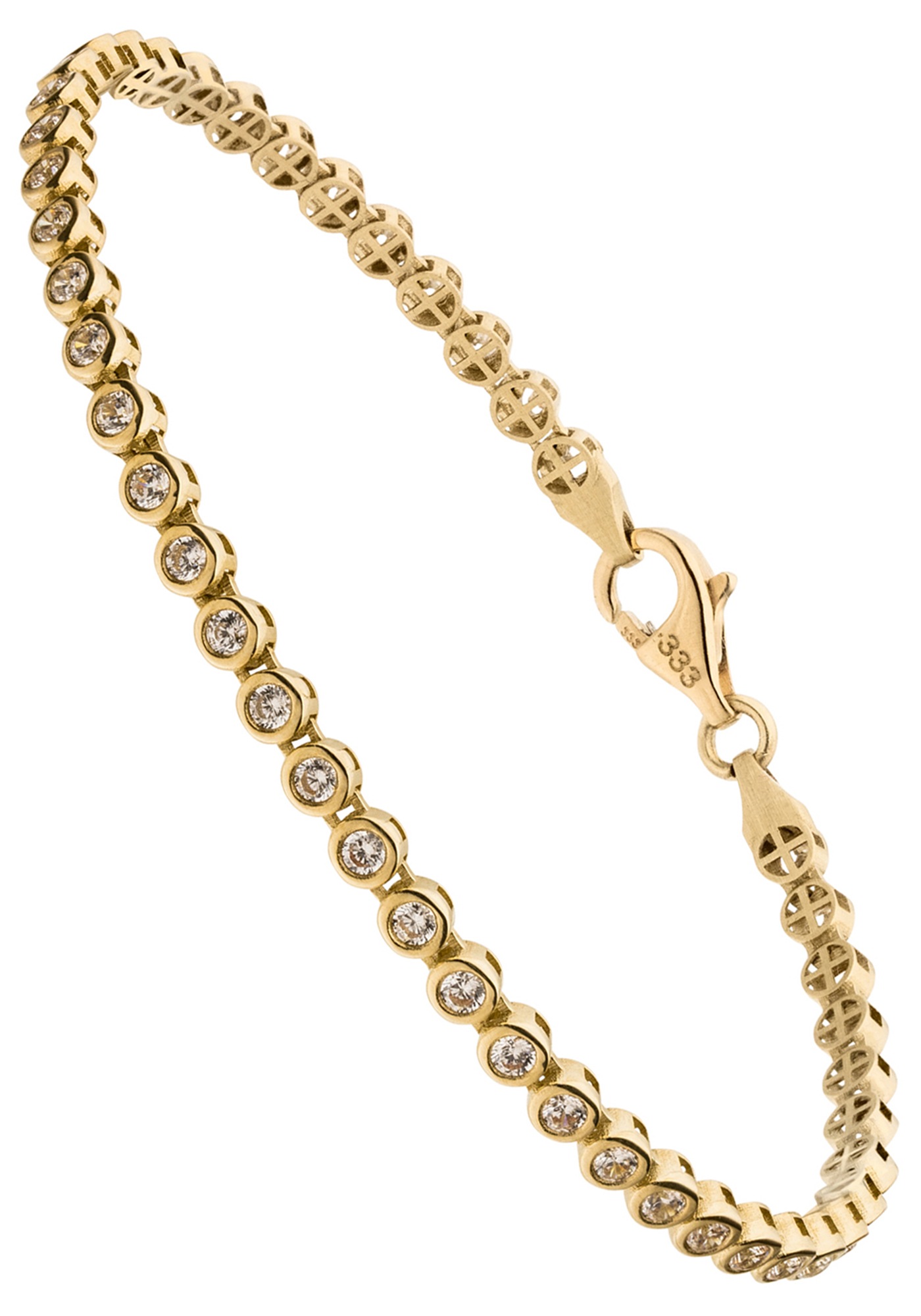 JOBO Goldarmband »Armband Tennisarmband 19 cm« 333 Gold mit 45 Zirkonia