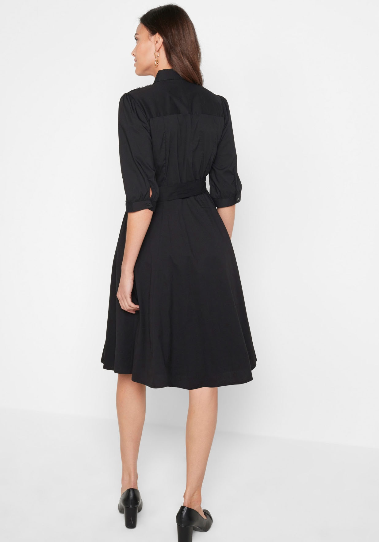 bonprix 2-in-1-Kleid Set, 2 tlg. für Businessmode, aus Baumwolle, ausgestellte Passform