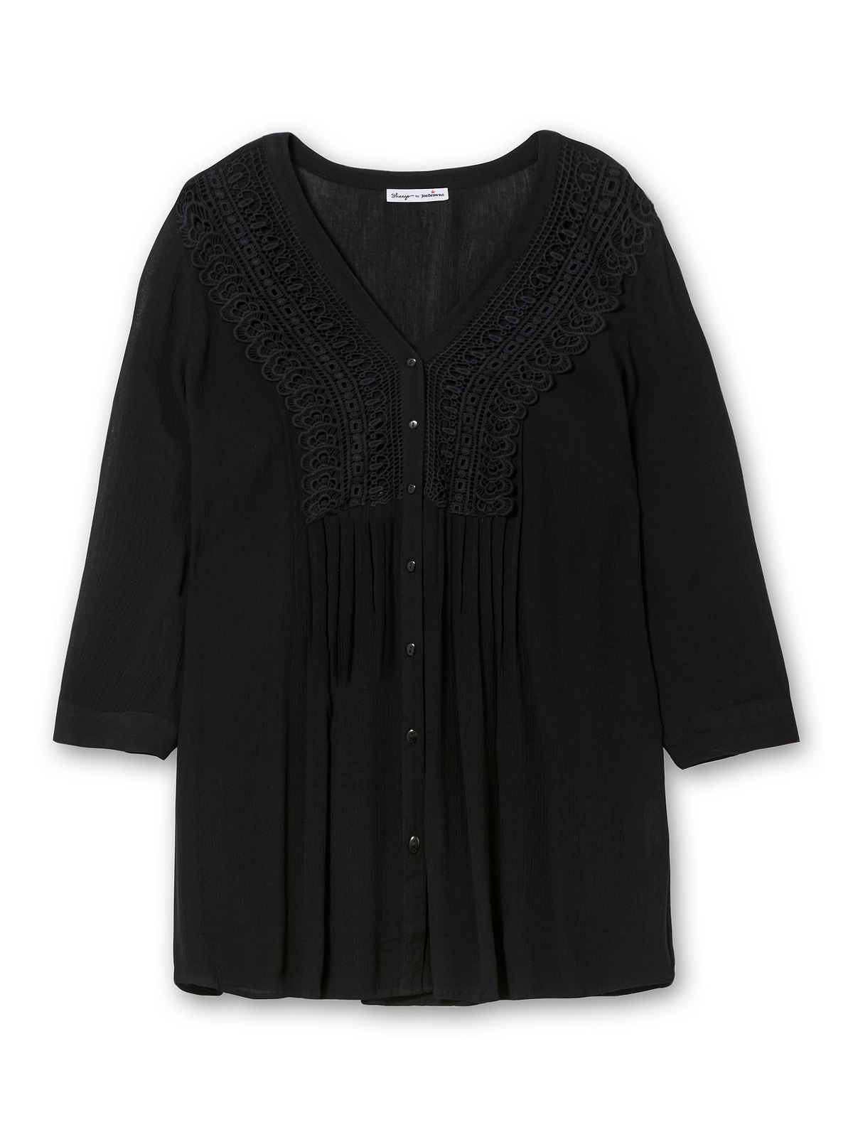 sheego by Joe Browns Longbluse »Große Größen«, mit Häkelspitze und Biesen