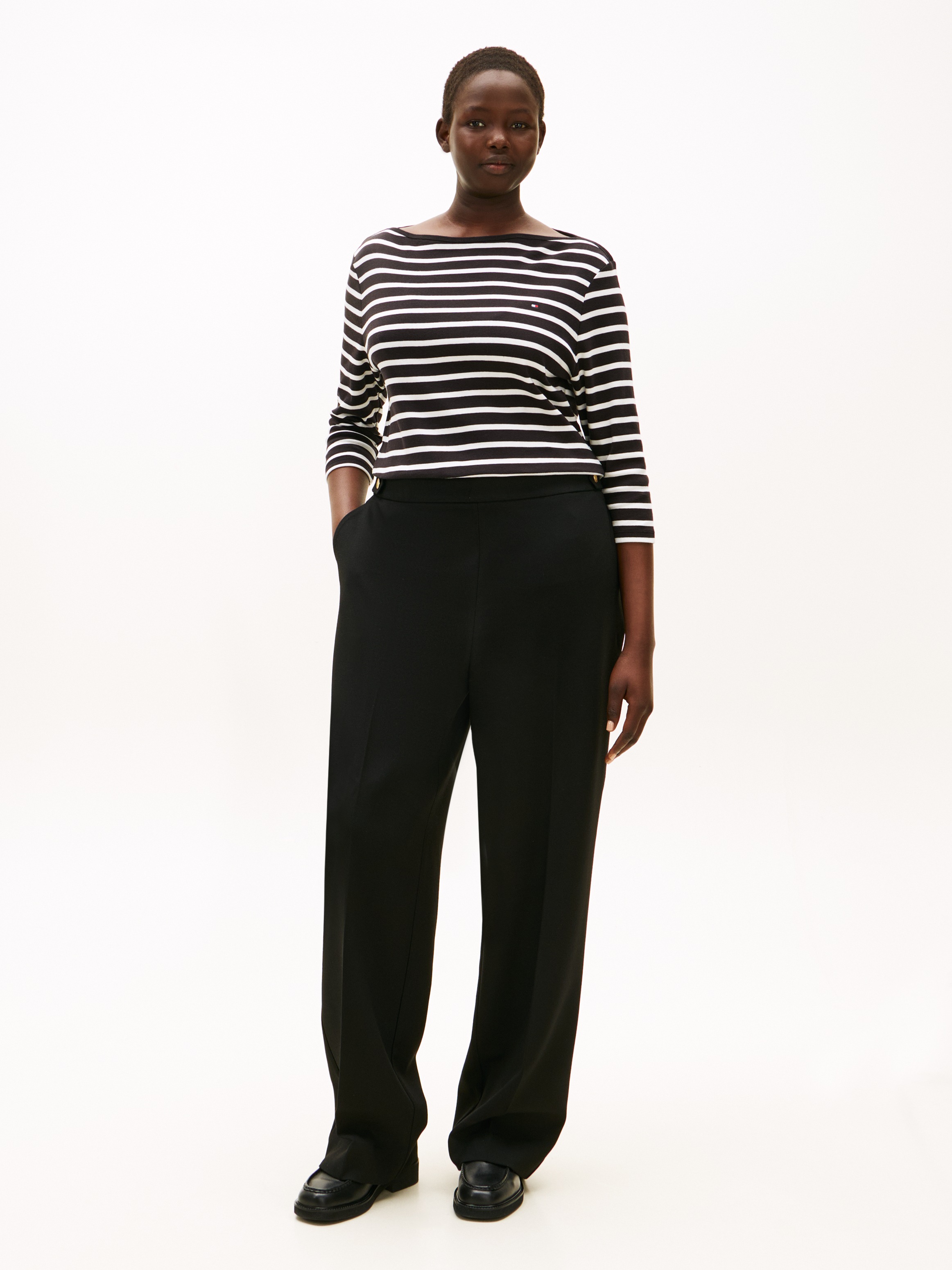 Thumbnail - Tommy Hilfiger Curve T-Shirt "CRV SLIM CODY BOAT-NK 3/4SLV"