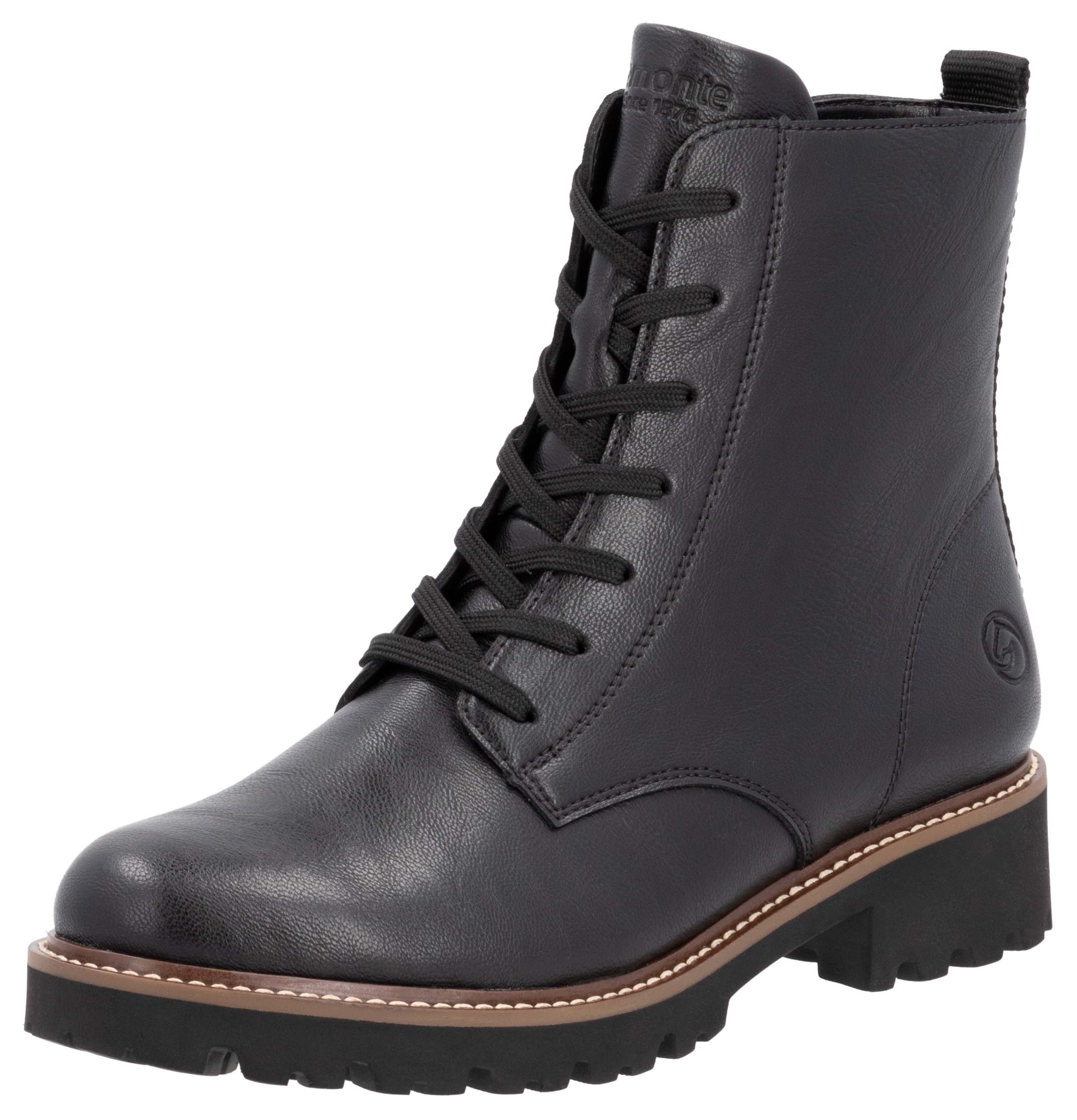 Remonte, Blockabsatz, Schnürstiefelette im Used Look