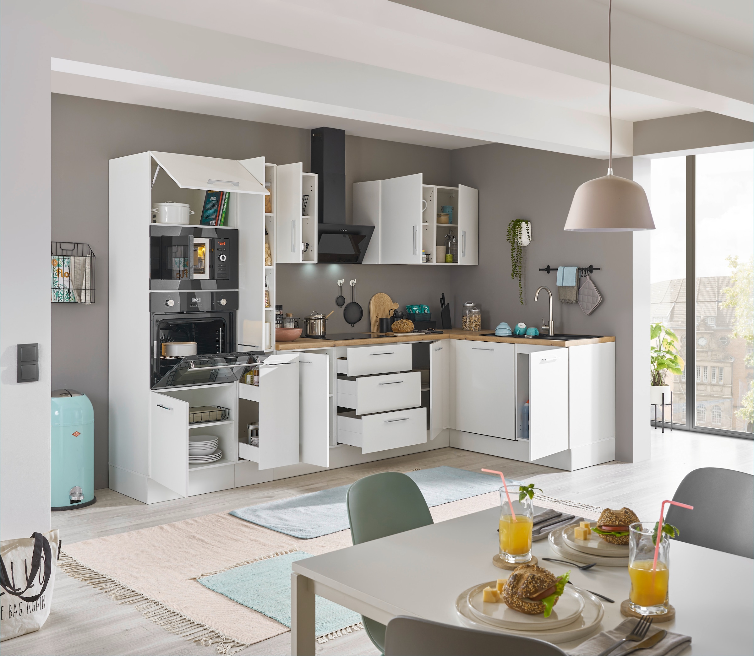 BASIC by Balculina Winkelküche »Turin«, Stellbreite 310x175 cm, wahlweise mit E-Geräten