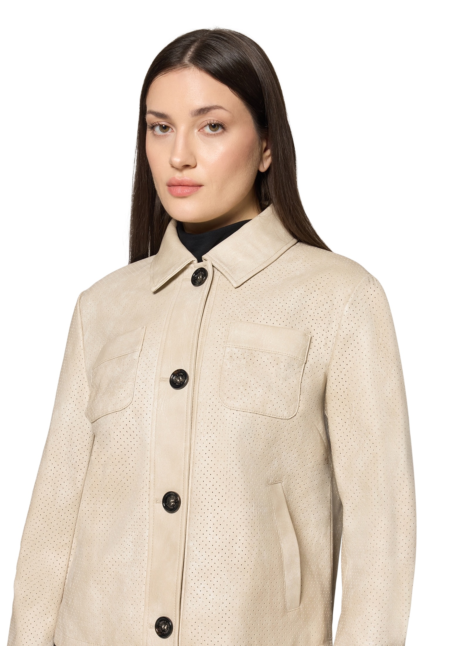 Amber & June Lederjacke »Damen mit Kragen«