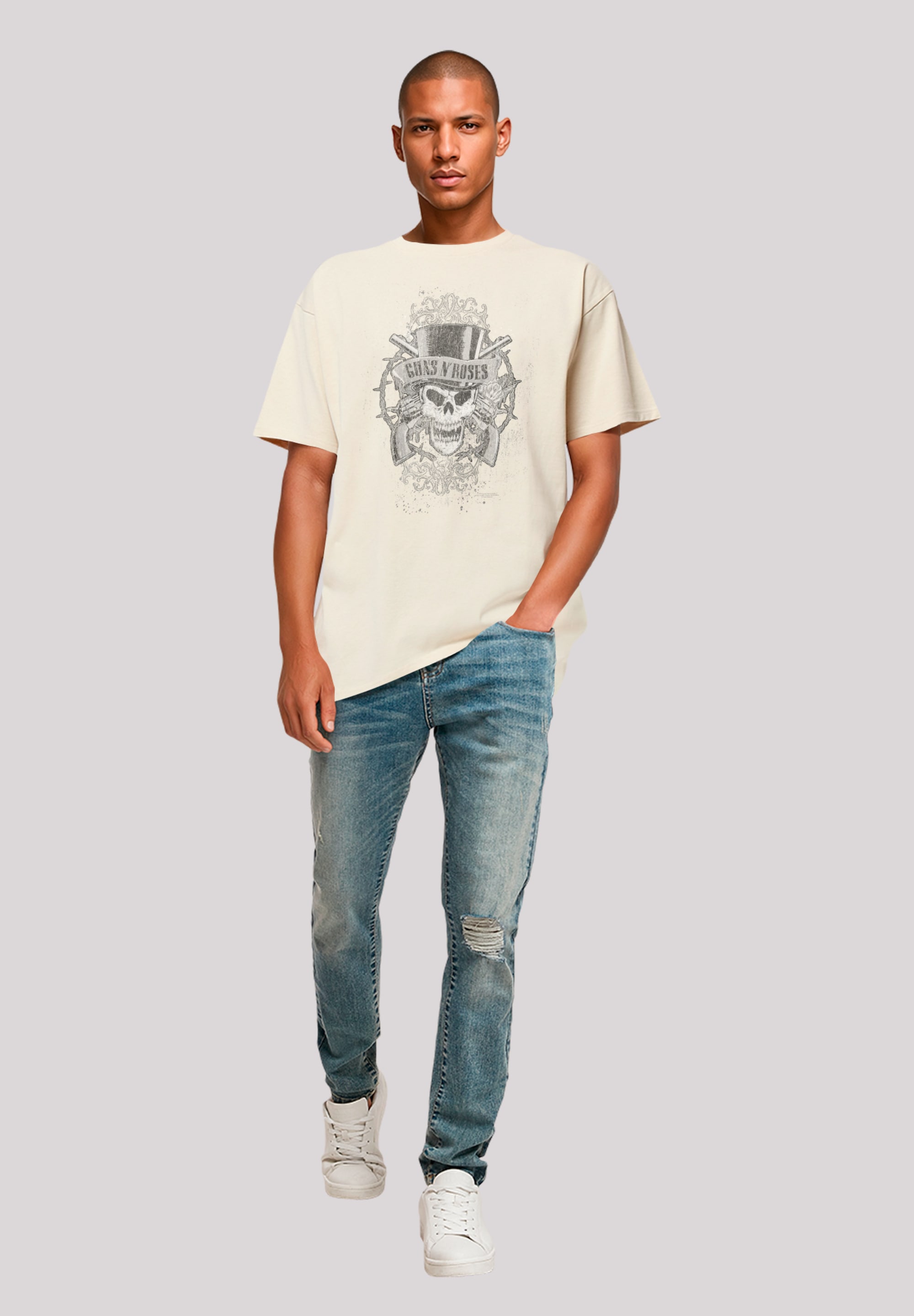 F4NT4STIC T-Shirt »Guns 'N' Roses Skull and Pistols«, Premium Qualität