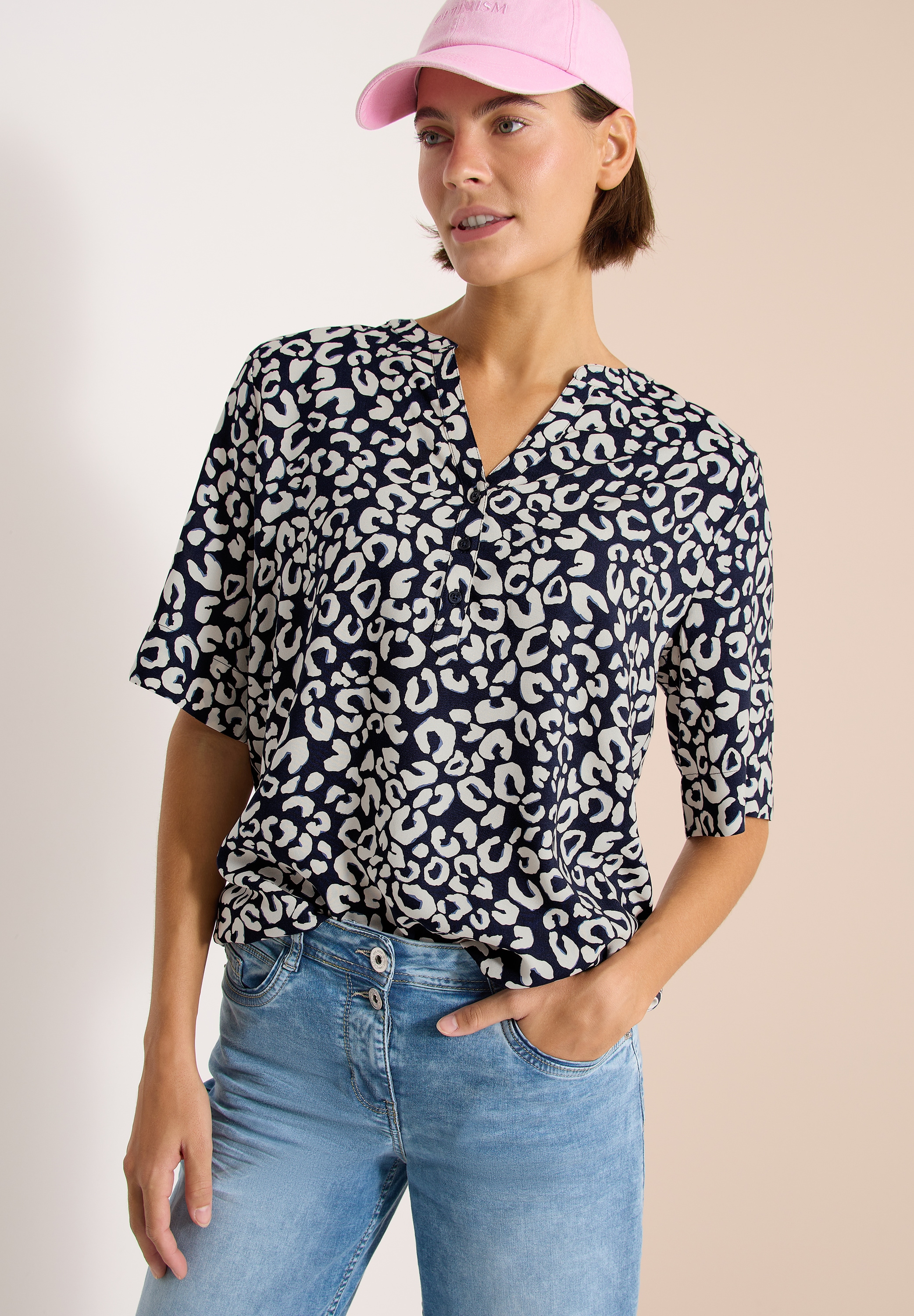 Cecil Druckbluse Sommerbluse mit Leo-Muster günstig online kaufen