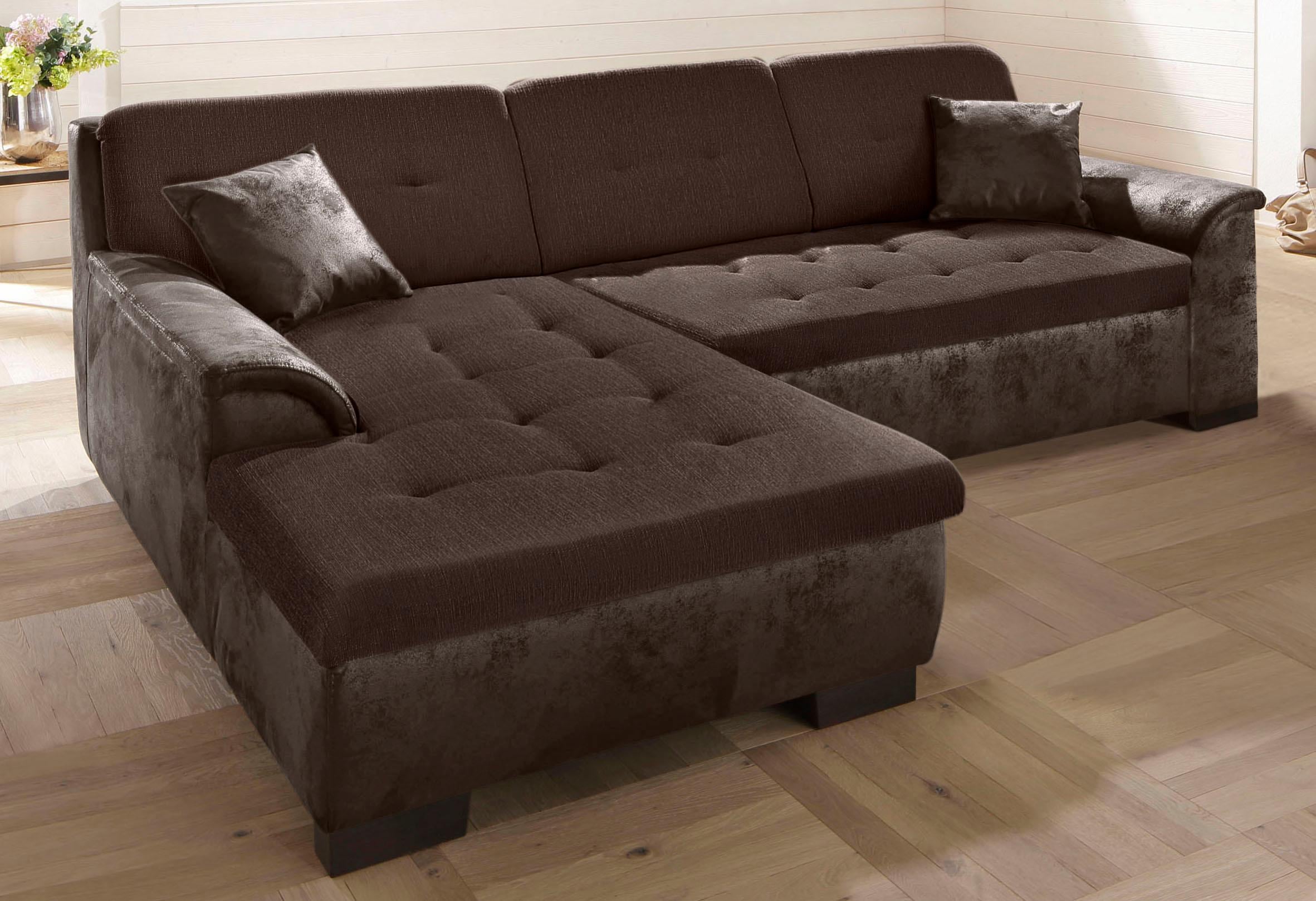 Home affaire Ecksofa "BERGEN 267x178 cm, elegantes Design" whlw. mit Bettfunktion L-Form