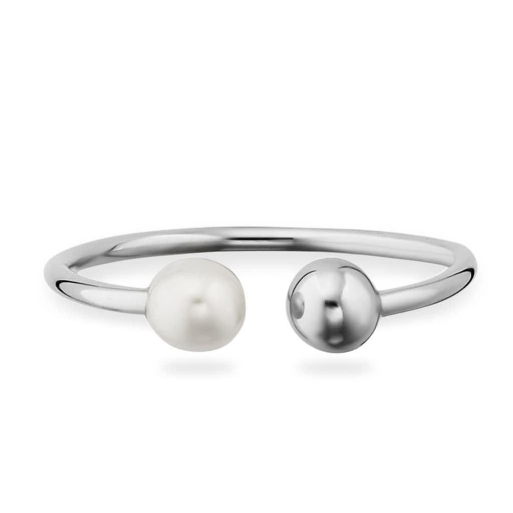 CAÏ Fingerring »925/- Sterling Silber rhodiniert Perle«