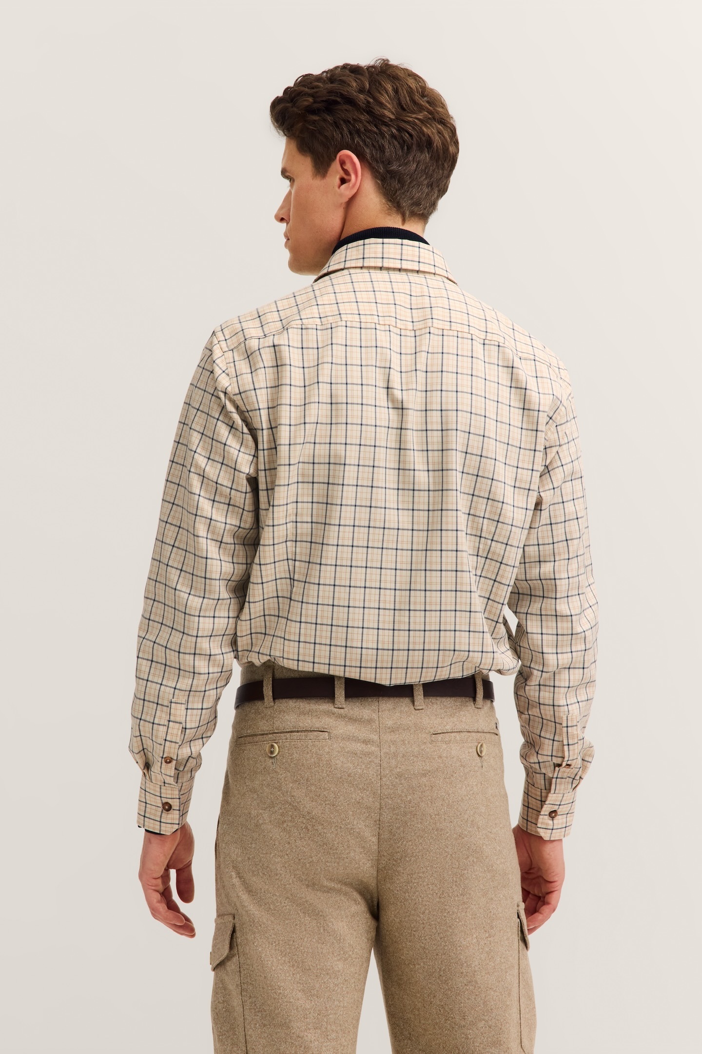 bugatti Langarmhemd »Modern Fit«, kariert, Kent-Kragen, weicher Materialmix