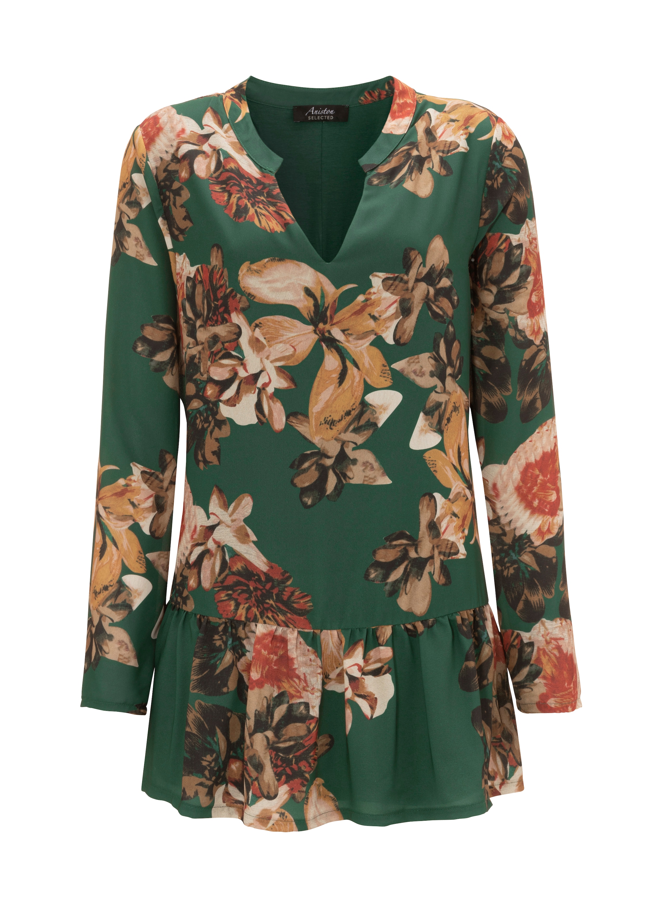 Aniston SELECTED Tunika, für BAUR KOLLEKTION Blumendruck NEUE kaufen | mit Volant und 