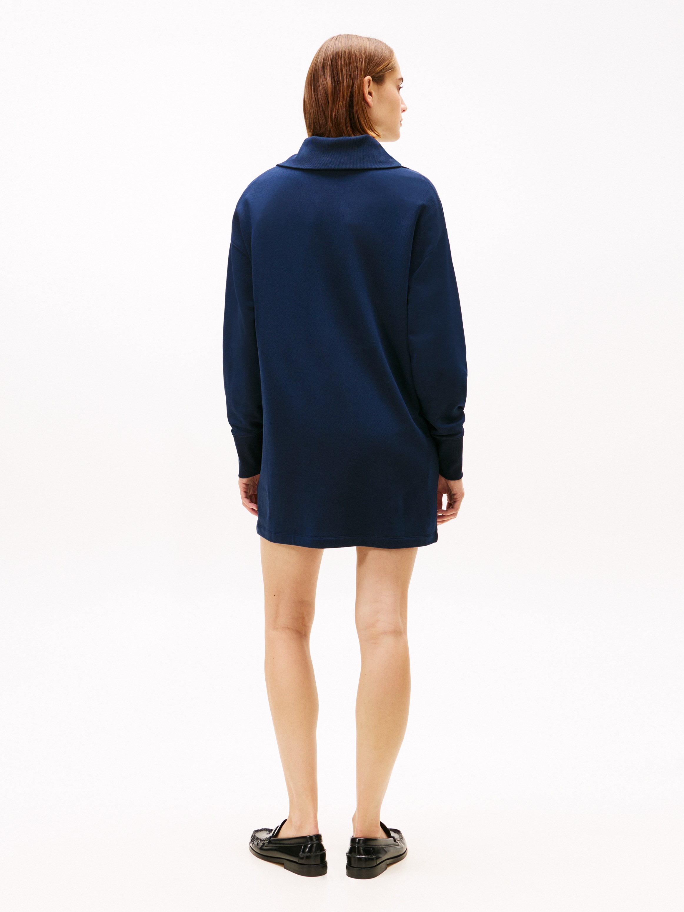 Tommy Hilfiger Minikleid "TH SCRIPT 1/2 ZIP TERRY DRESS" günstig online kaufen