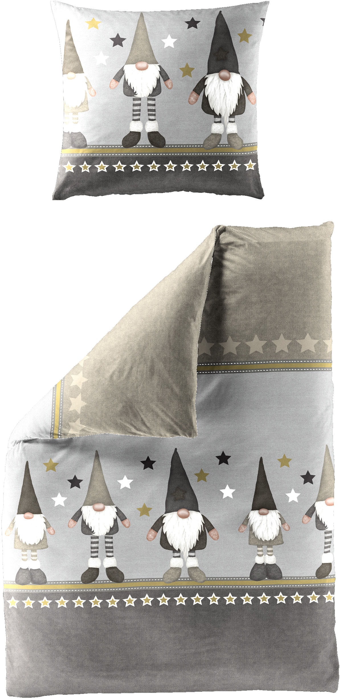 BIERBAUM Bettwäsche "4104" 2 Stk. tlg. Mako-Satin und Biber, 100% Baumwolle günstig online kaufen