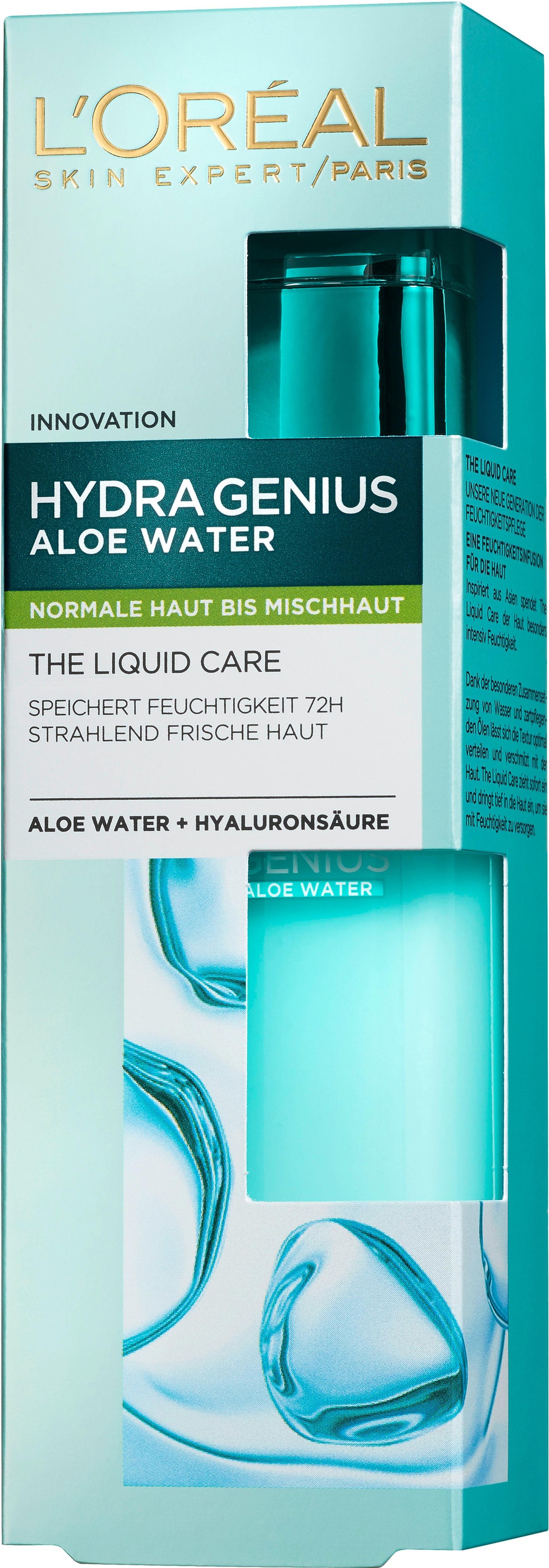 L'ORÉAL PARIS Gesichtsfluid »Hydra Genius Aloe Aqua«, für normale bis Mischhaut