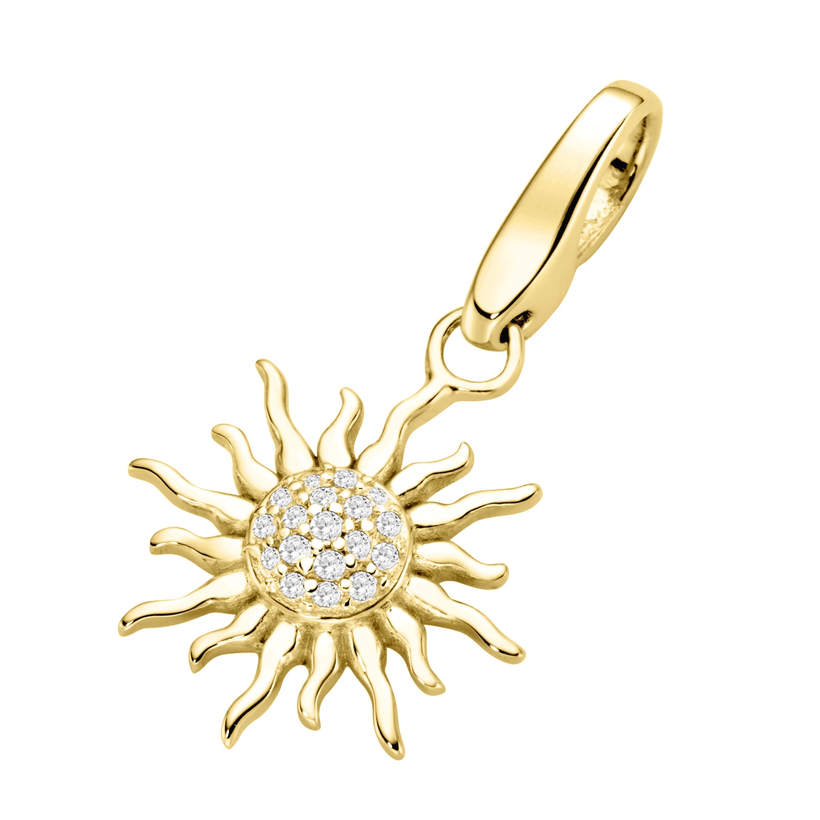 GIORGIO MARTELLO MILANO Charm-Einhänger »Sonne mit Zirkonia, vergoldet, Silber 925«
