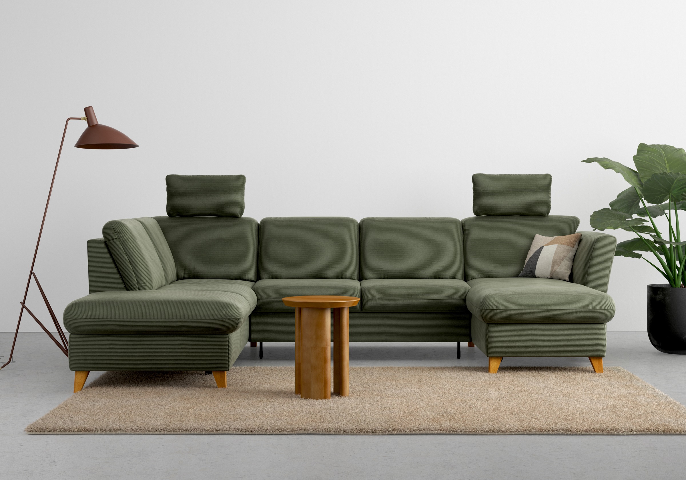 Home affaire Wohnlandschaft "Trelleborg U-Form" wahlweise mit Bettfunktion günstig online kaufen