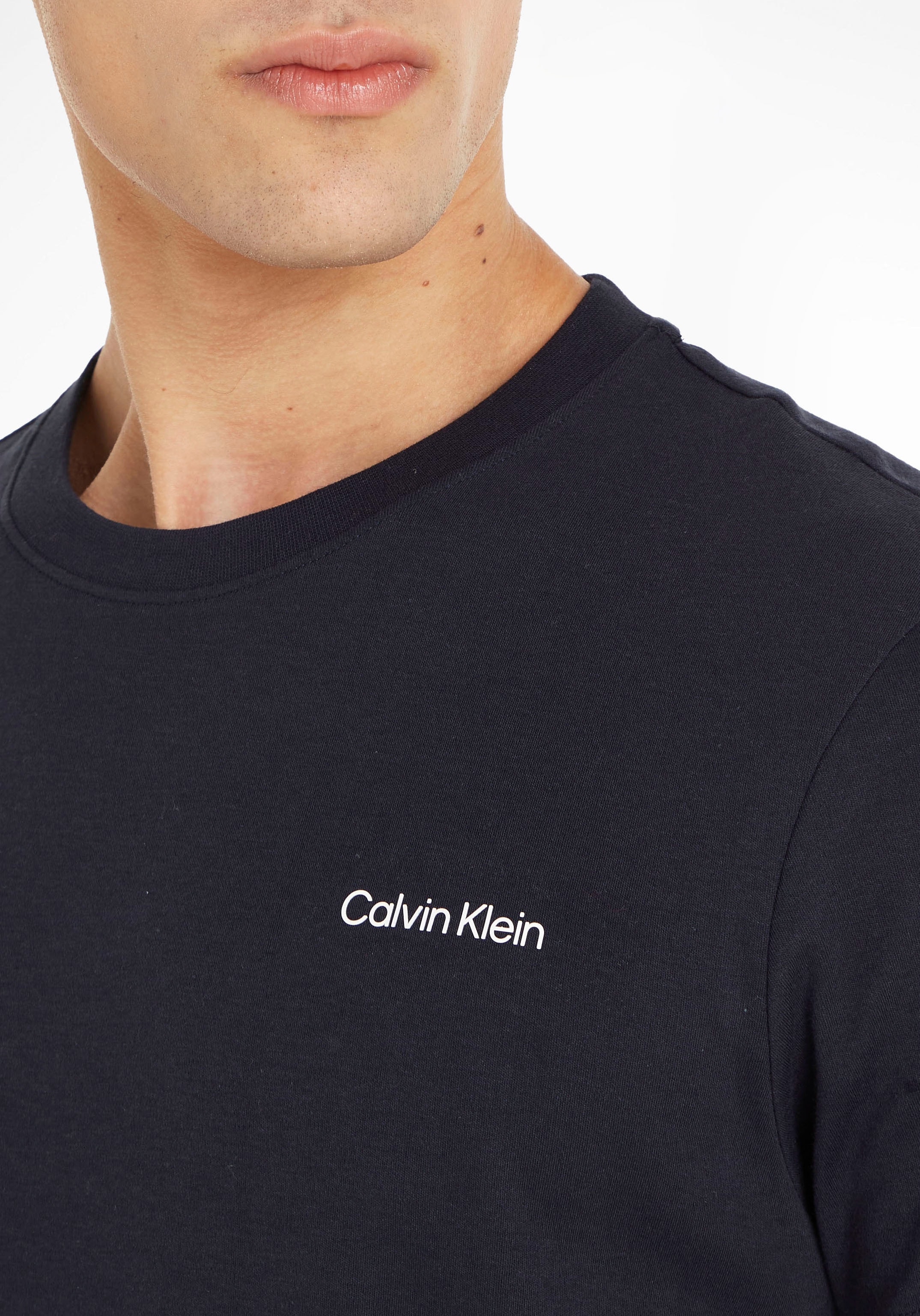 Calvin Klein T-Shirt »MICRO LOGO INTERLOCK T-SHIRT«, mit Calvin Klein Logo auf der Brust