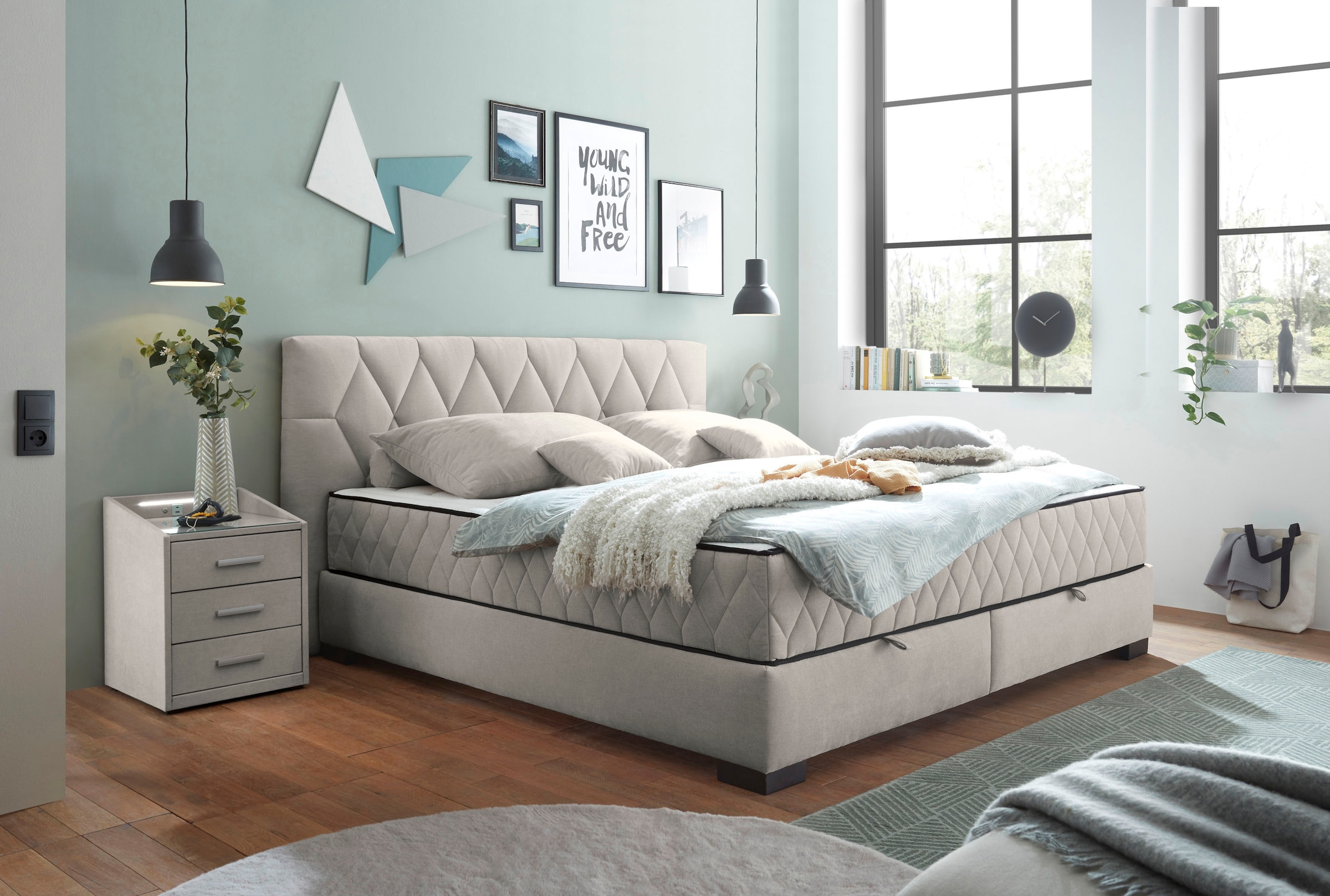 ED EXCITING DESIGN Boxbett »Nagol«, mit Bettkasten, mit Wendematratze, erhältlich in verschiedenen Breiten