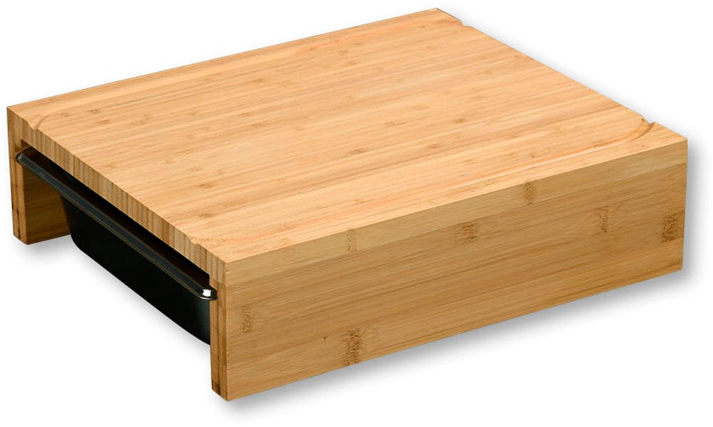 KESPER® Schneidebrett »mit 2 herausziehbaren Auffangschalen«, (Set, 3 St., 1 Brett + 2 Schalen), Gastro-Norm 1/2 - Maße 32,5 x 26,5 cm