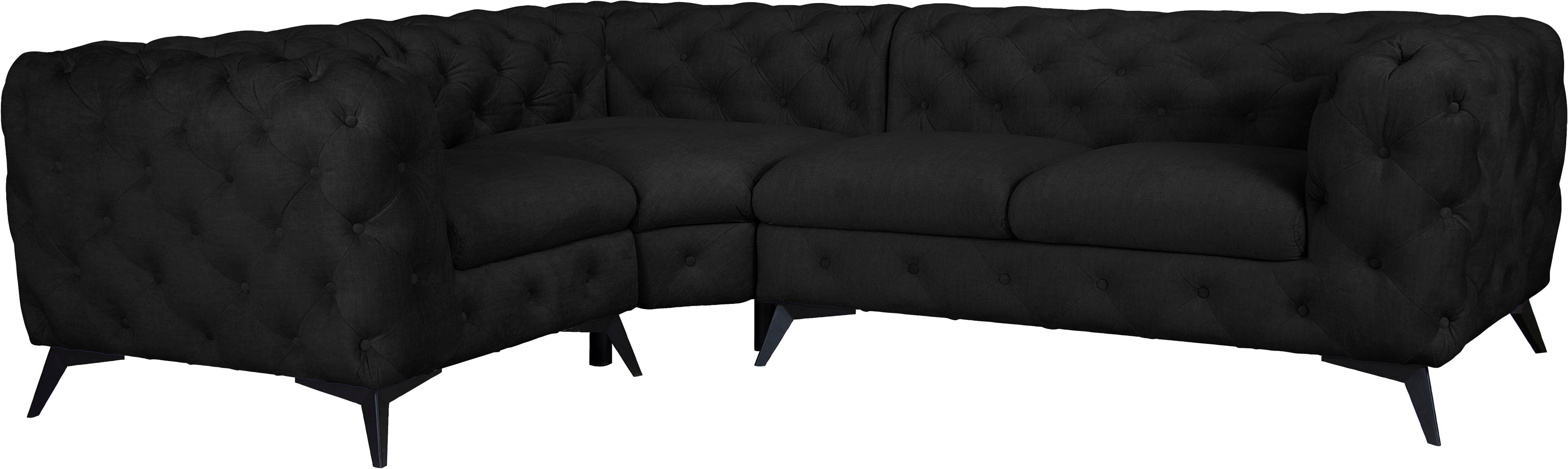 Thumbnail - Leonique Chesterfield-Sofa "Ecksofa GLYNIS L-Form mit Wellenunterfederung, Maße B/T/H 264/204/75cm", aufwändige Knopfhef...