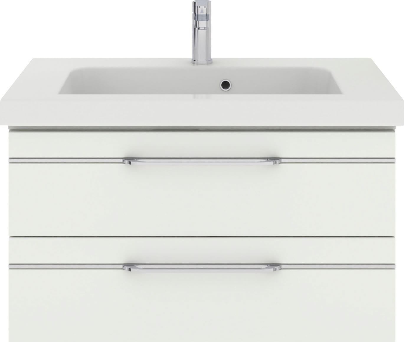 Saphir Badmöbel-Set »Balto Sprint 4-teilig, Mineralmarmor-Waschtisch mit LED-Spiegelschrank«, (5 St.), Midischrank und Unterschrank, inkl Türdämpfer, 5 Türen, 5 Schubladen