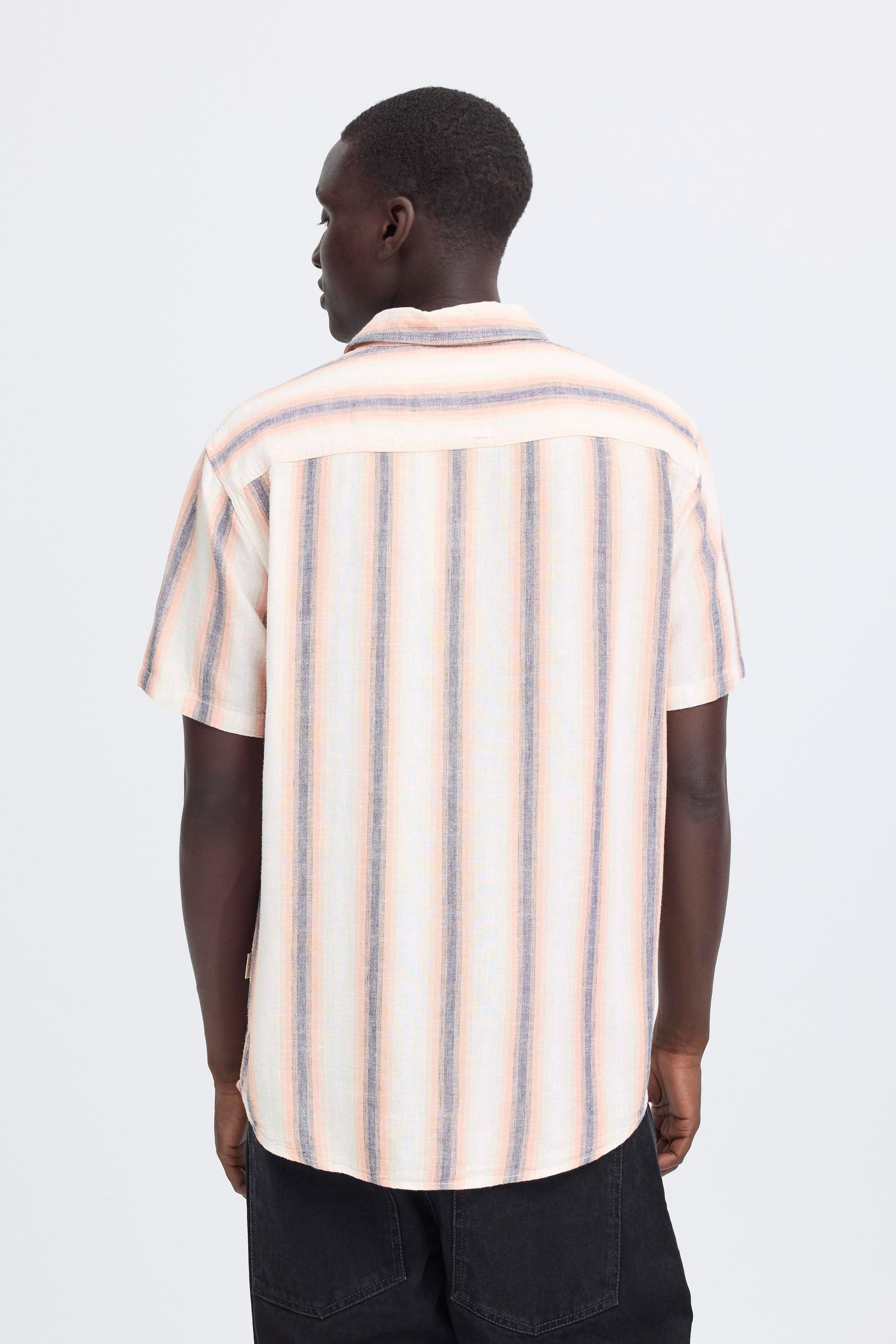 BLEND BHBobby Linen Mix Men's Shirt Short Sleeve Pink XL 3