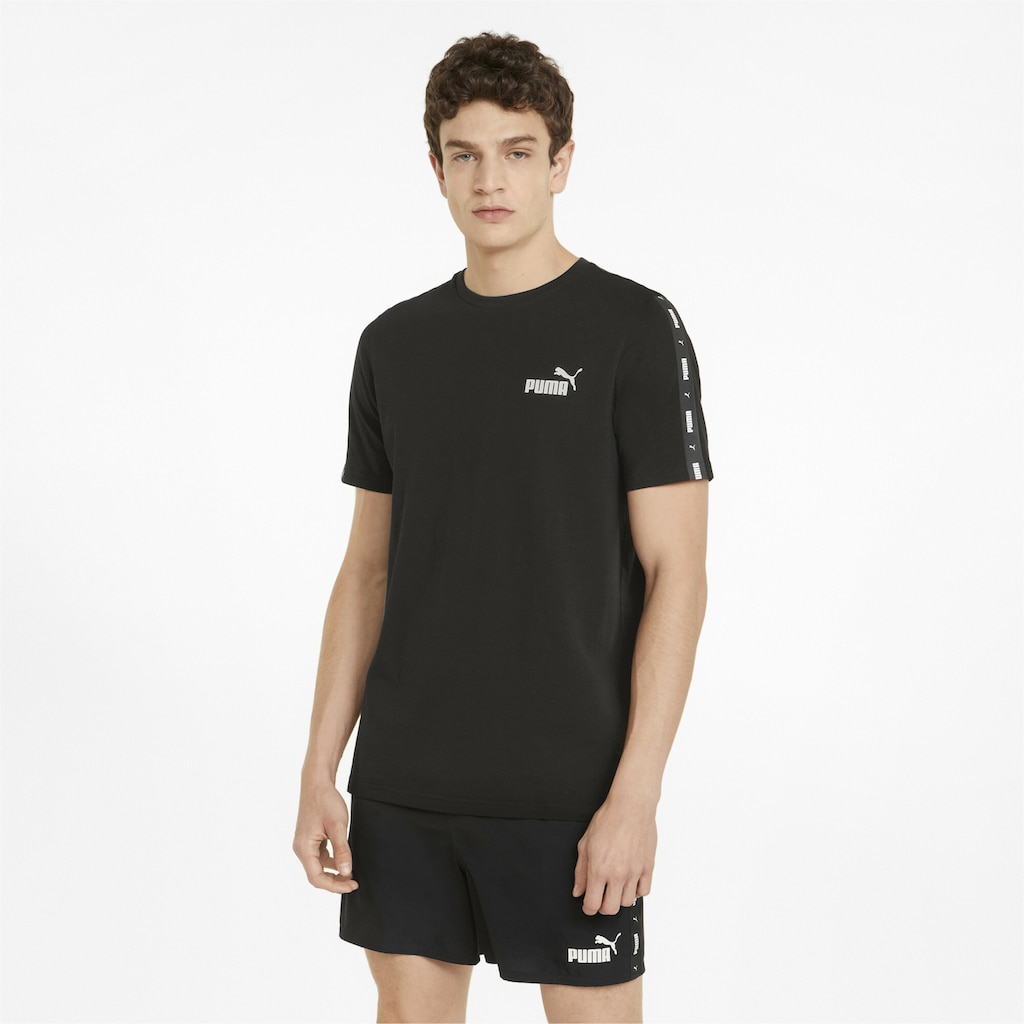 PUMA T-Shirt »Essentials + T-Shirt mit Logo-Tape Erwachsene«