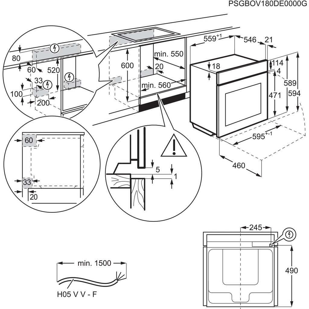 AEG Einbaubackofen »BPB355060M 944 188 764«, 6000, BPB355060M 944 188 764, mit Vollauszug, Pyrolyse-Selbstreinigung