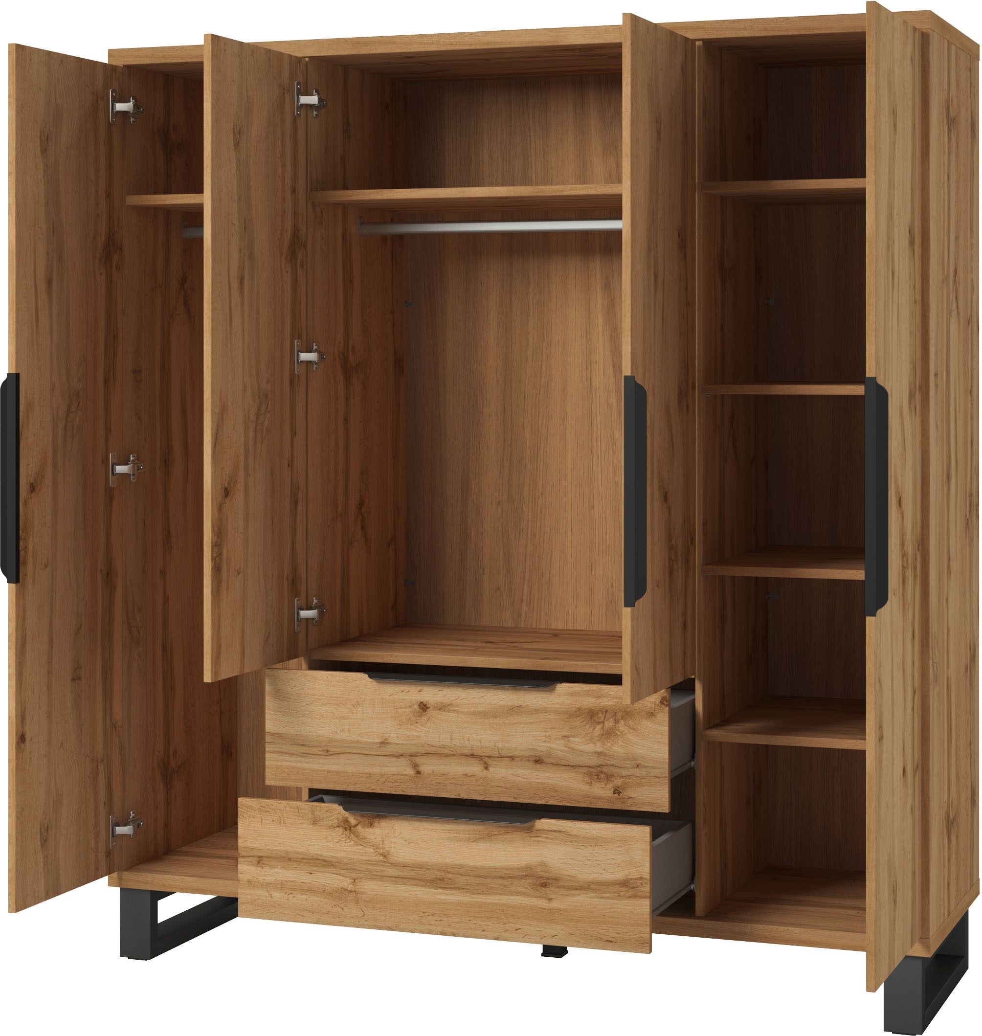 Thumbnail - Home affaire Kleiderschrank "Bronne,Breite 191 cm, Wäscheschrank inclusive Innenausstattung" Kleiderschrank, 2 Schubkäst...