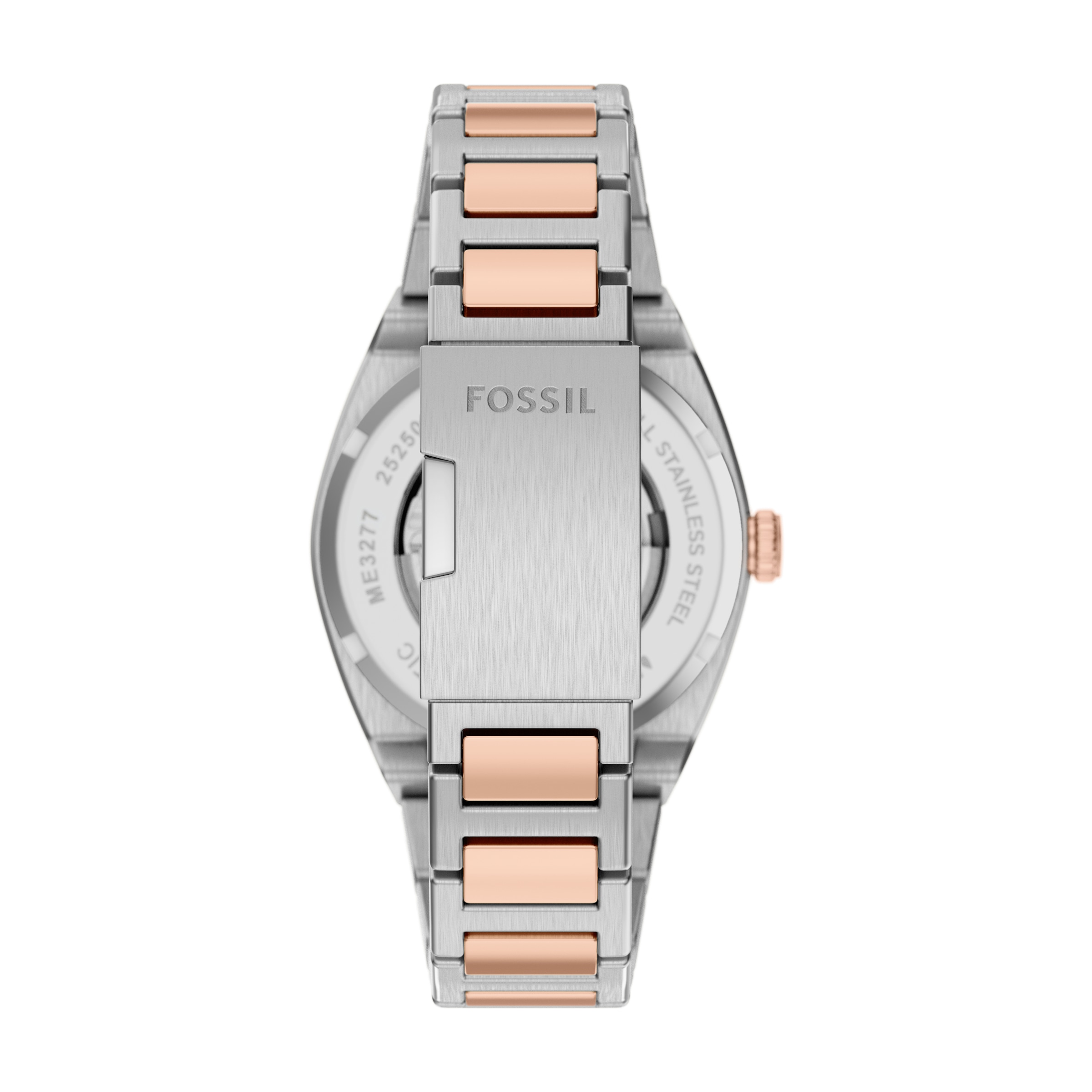 Fossil Automatikuhr »EVERETT« Armbanduhr, Herrenuhr, Mechanische Uhr, Edelstahlarmband, analog
