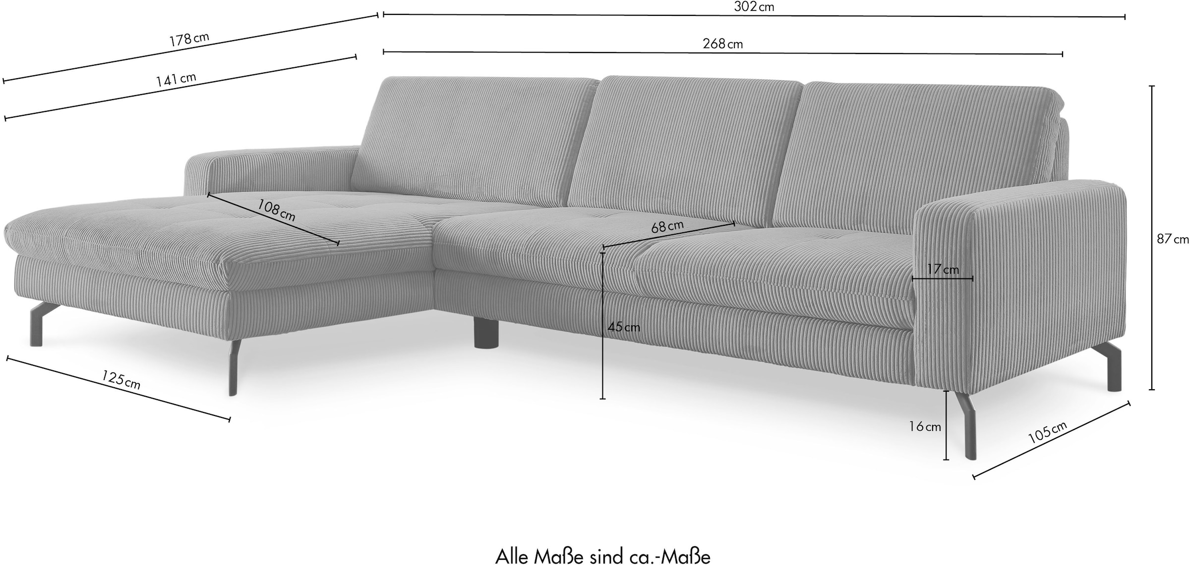 Die PlanBar Ecksofa »MP-IN20110 L-Form mit Kaltschaum-Polsterung«, optional mit Funktionen erhältlich