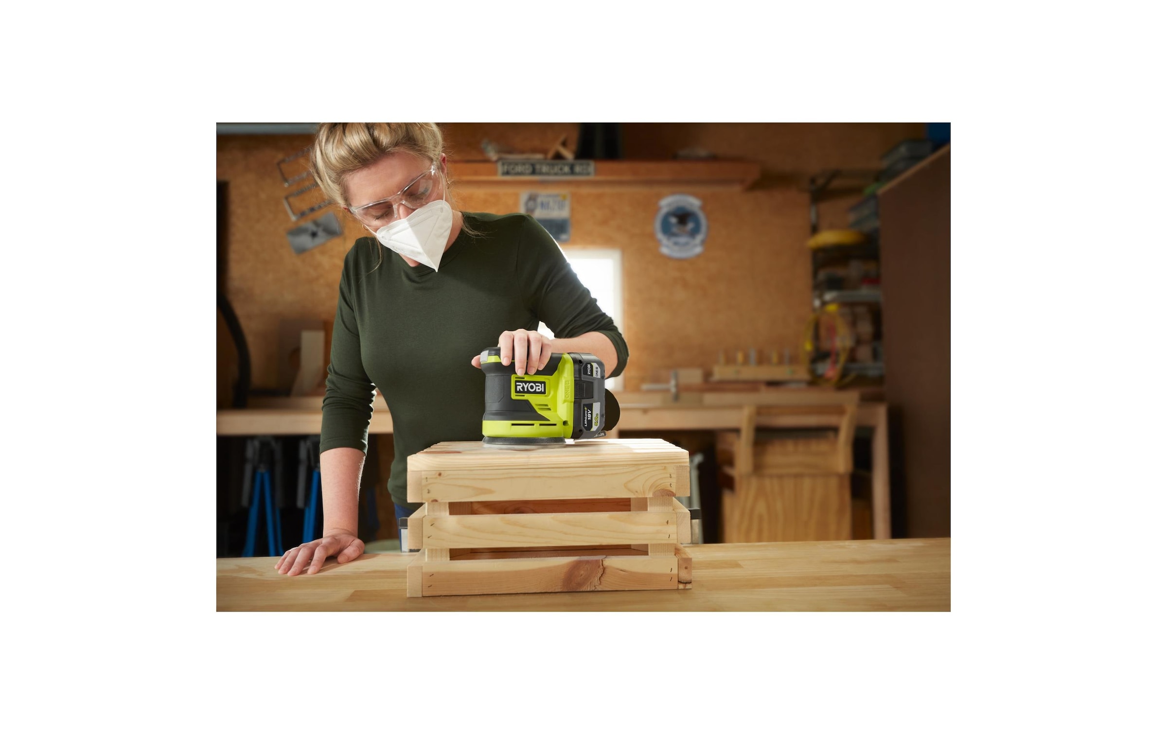 RYOBI Akku-Exzenterschleifer »RYOBI RROS18-0, 18 V, Solo«
