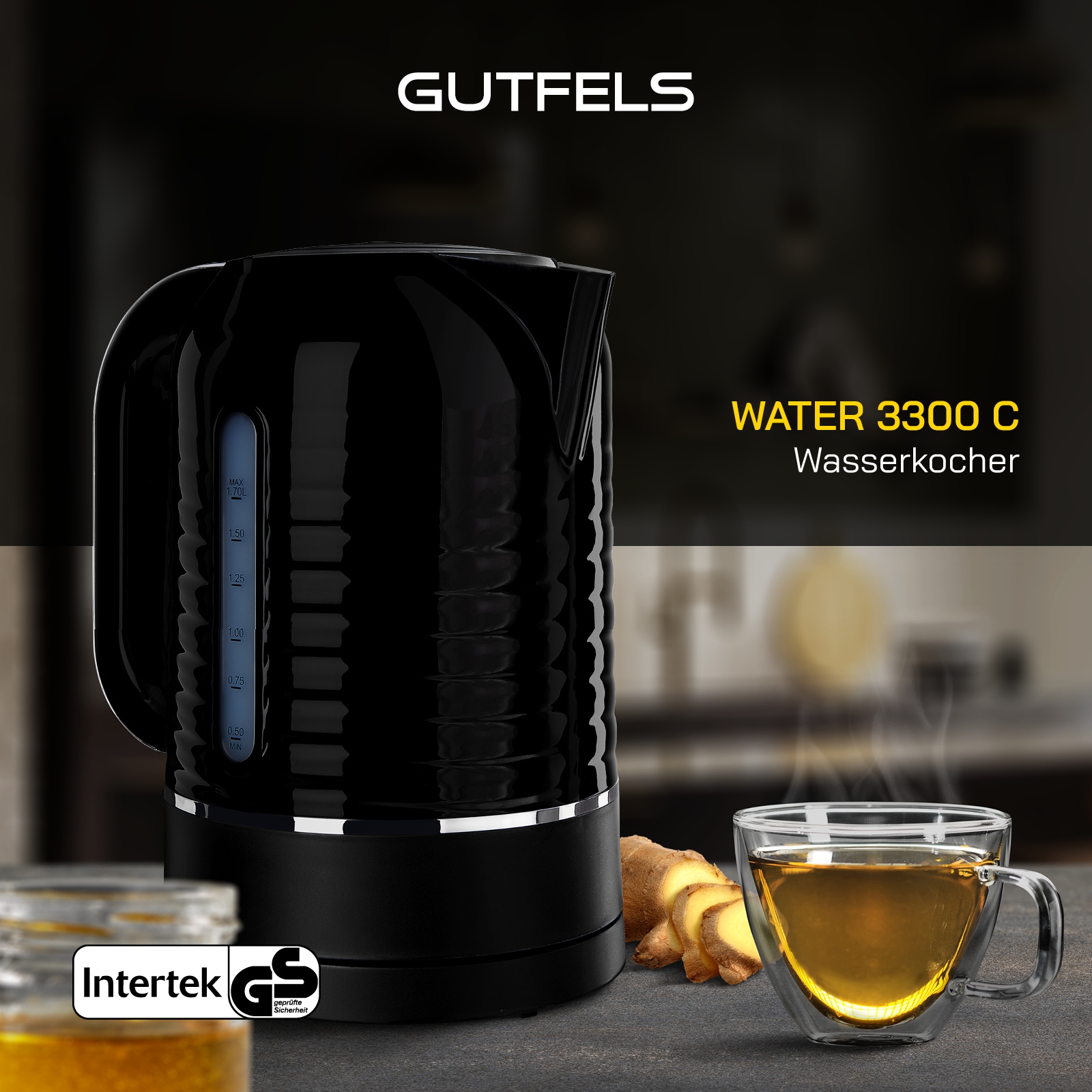 Gutfels Wasserkocher »WATER 3300 C«, 1,7 l, 2000 W, 1,7 L, 2200 Watt
