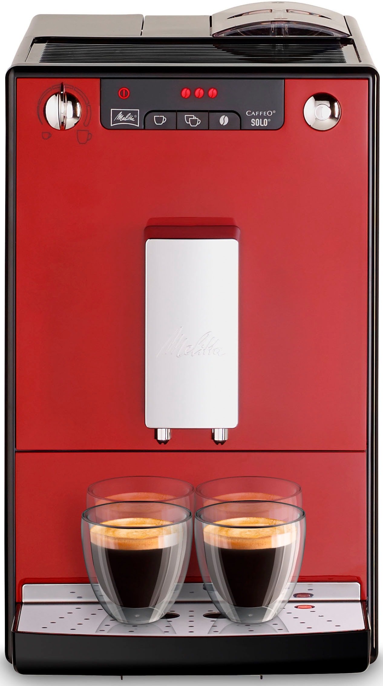 Melitta Kaffeevollautomat »Solo® E950-201, schwarz«, Perfekt für Café crème & Espresso, nur 20cm breit