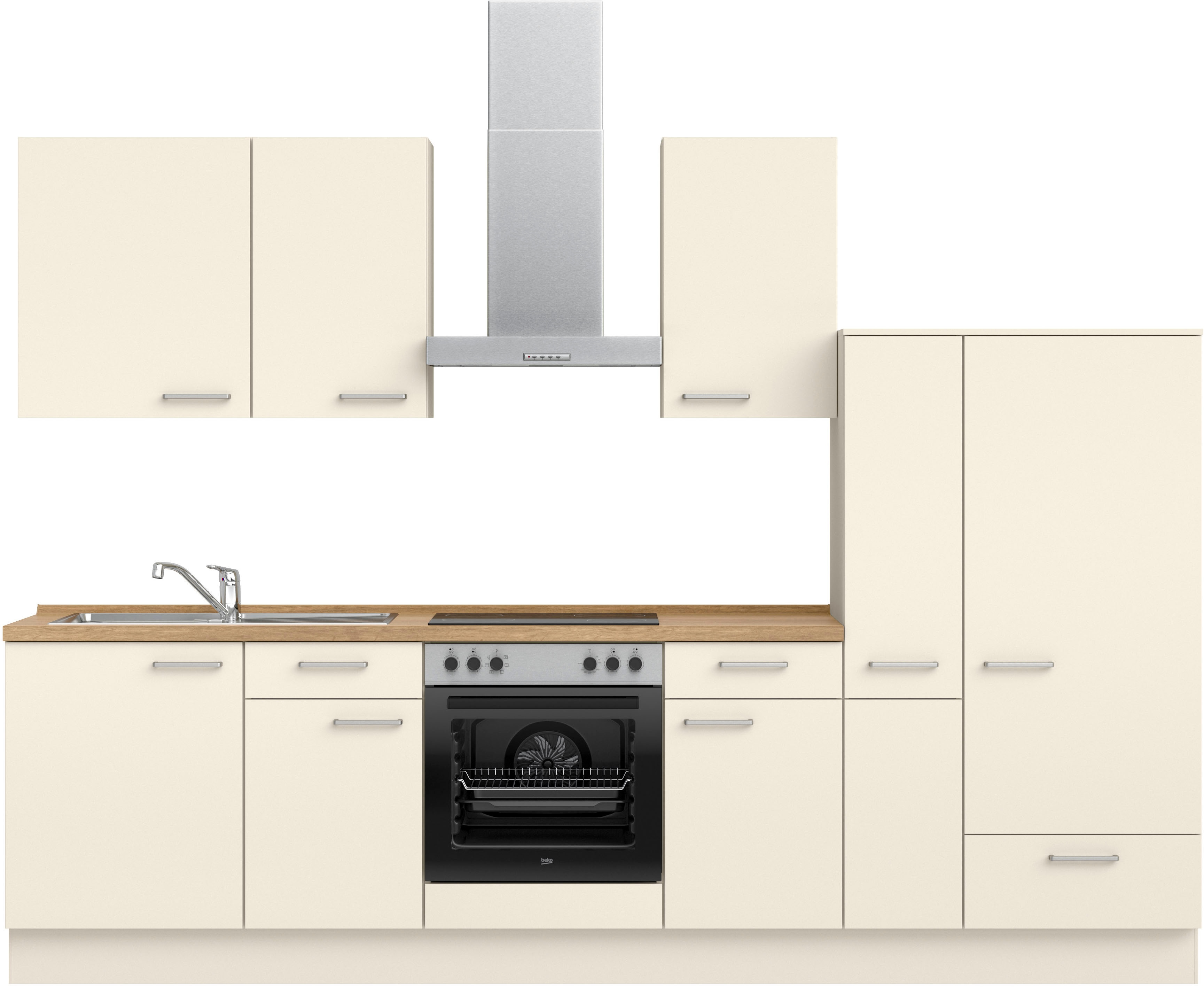 nobilia ""Touch I", NEU: individuell anpassbar mit gratis Profi-Beratung" vormontiert, Breite 300 cm, Ausrichtung wählbar, wahlw. mit E-Geräten