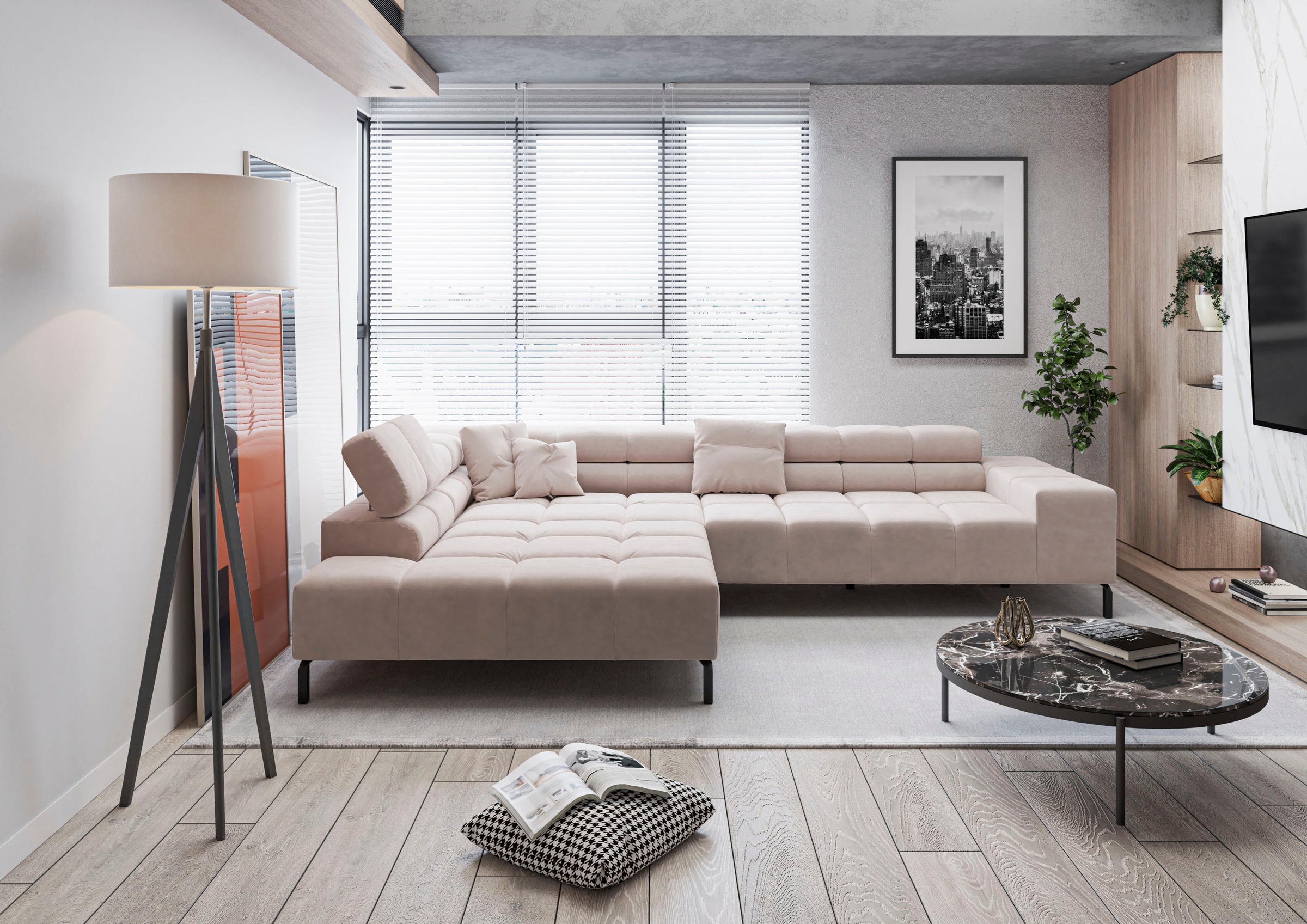 Home affaire Ecksofa "Ancona New, wahlweise motorische Sitztiefenverstellun günstig online kaufen