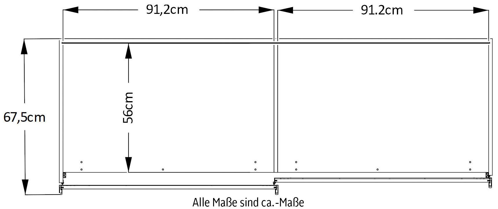 STAUD Schwebetürenschrank »Sonate Como mit Spiegel, Made in Germany«, Mit vier verschiedenen Ausstattungsvarianten