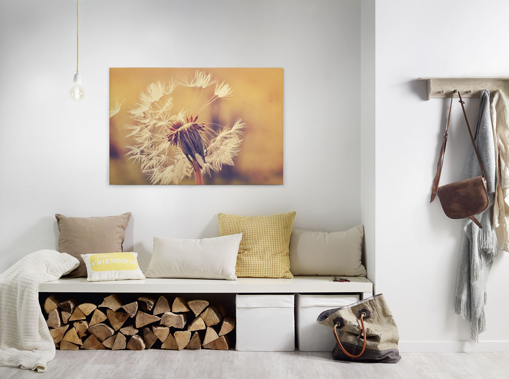 A.S. Création Leinwandbild "Dandelion" Gemälde Kunst 1 Stk. tlg. Pusteblume Keilrahmen Leinwand-Bild Wohnzimmer modern Wandbild Kinder