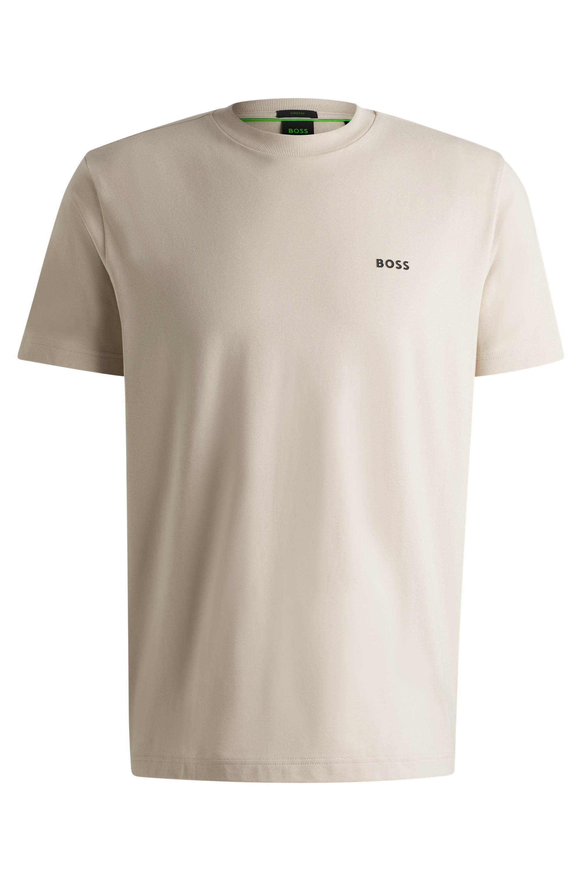 BOSS GREEN Rundhalsshirt »Tee«, mit gummiertem Kontrast-Logo