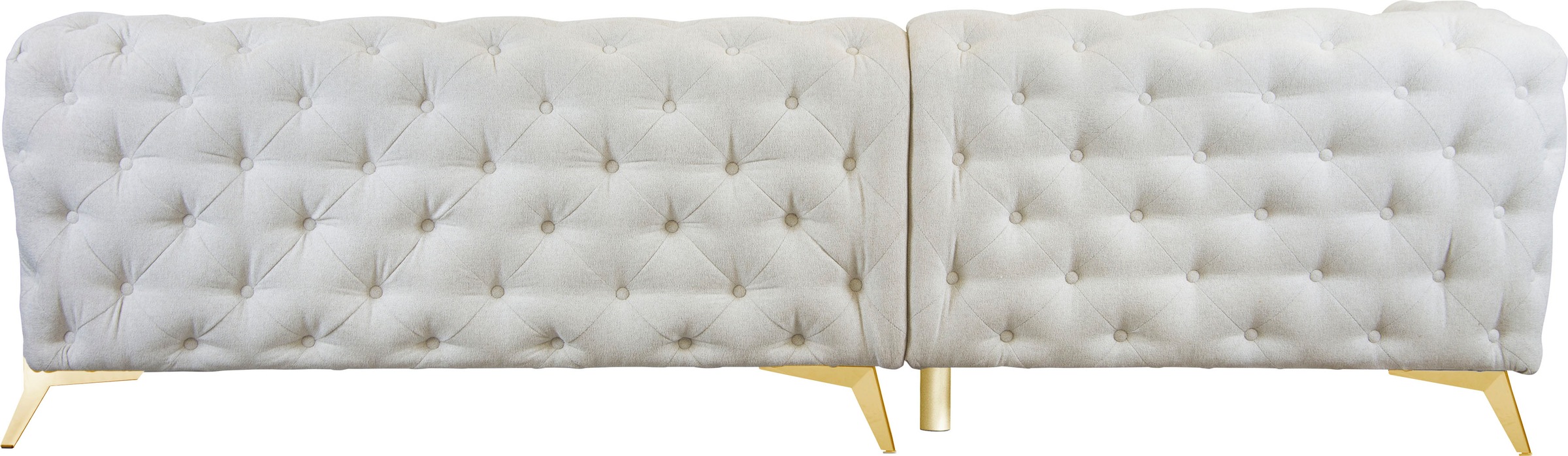 Leonique Chesterfield-Sofa »Amaury L-Form«, moderne Chersterfield-Optik, Breite 262 cm, Fußfarbe wählbar