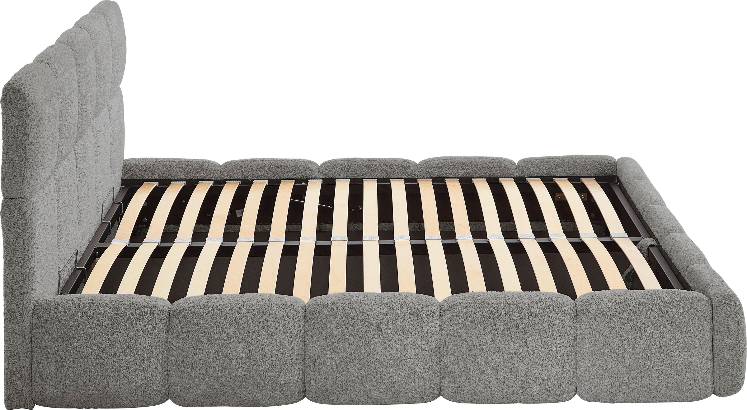 ATLANTIC home collection Polsterbett »"Jane" mit großen Stauraum«, luxurious gepolstertes Kopfteil und Rahmen, Bezug mit Bouclécharakter