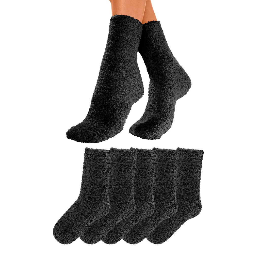 Lavana Kuschelsocken, (Set, 5 Paar), ideal als Hausschuhersatz