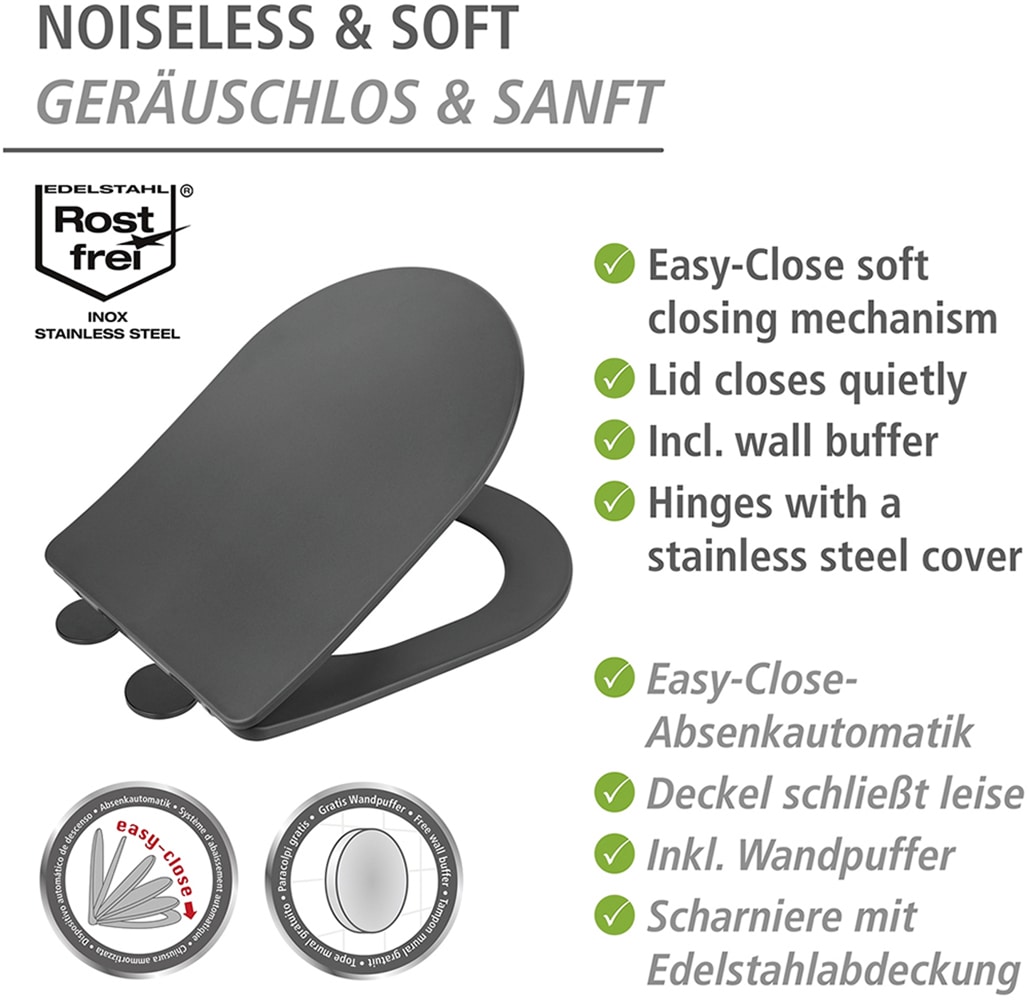 WENKO WC-Sitz »Modell Galati« aus Duroplast, ultraflach, D-Form, mit Absenkautomatik