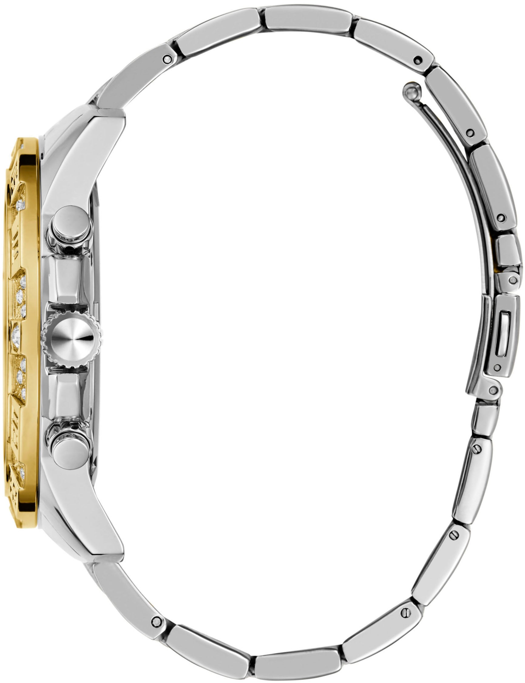 Guess Multifunktionsuhr »MAJESTIC«, Quarzuhr, Armbanduhr, Herren, Datum, 12/24-Std.-Anzeige,Kristallsteine