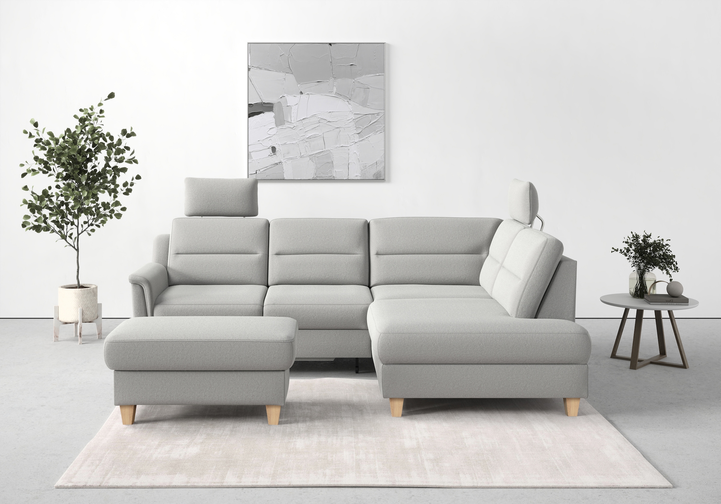 sit&more Ecksofa "Farö L-Form" inklusive Federkern, wahlweise mit Schlaffunktion und Bettkasten