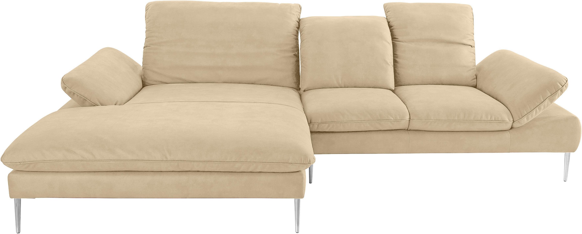 W.SCHILLIG Ecksofa »enjoy&MORE, Designsofa, elegant und bequem, L-Form«, mit Sitztiefenverstellung, Füße Chrom glänzend, Breite 310 cm